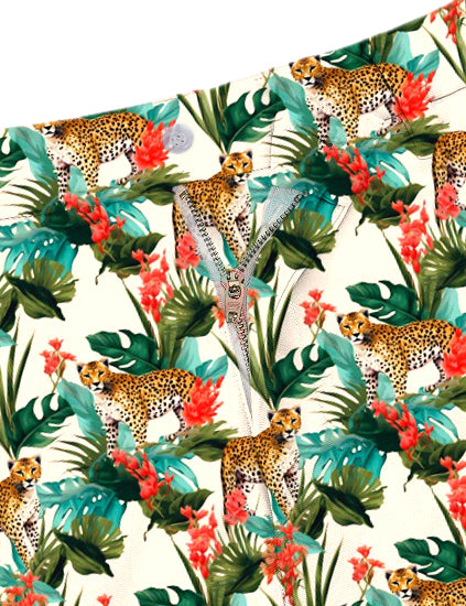 Men Leopard Golf Shorts