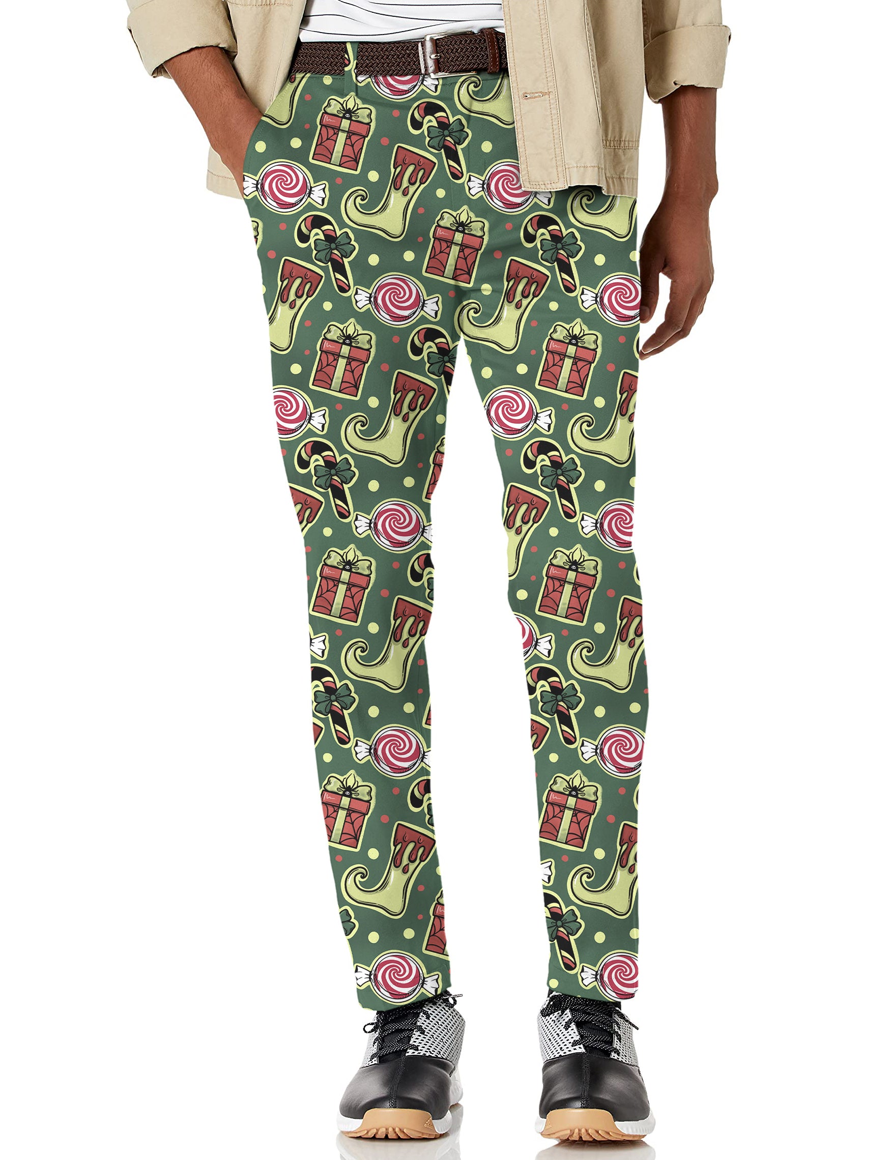 Men's Christmas socks Gift Stretch Golf pants trousers