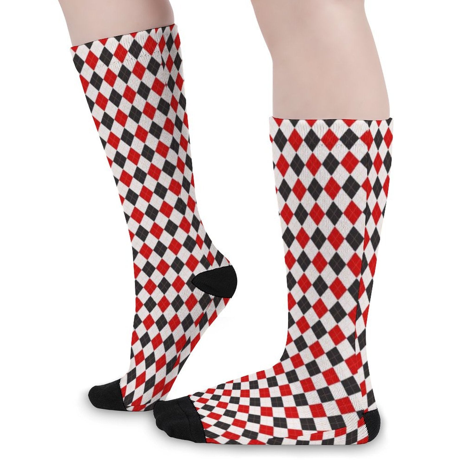 Argyle Red black grid Prined socks Gifts for Men Women