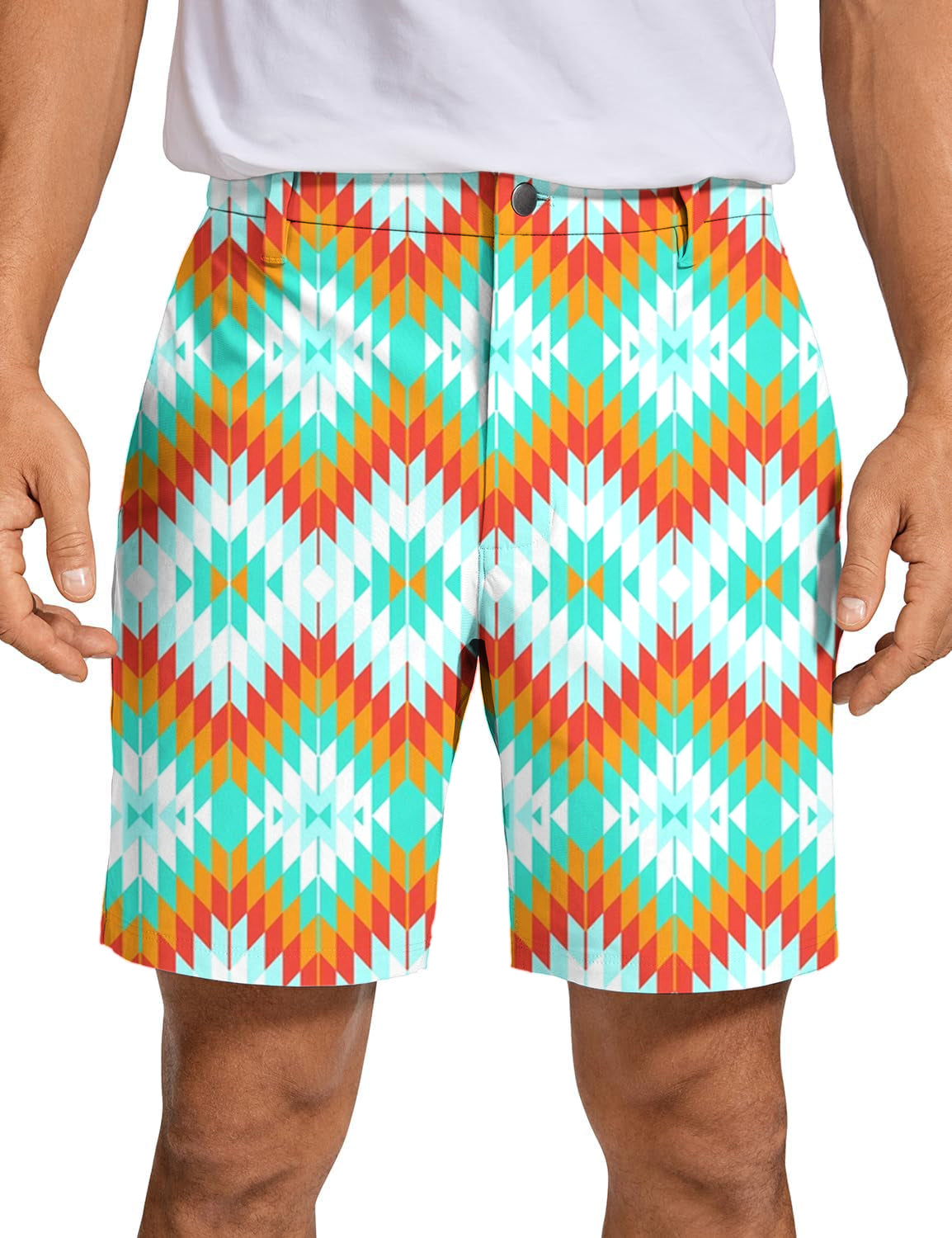 Men's Aztec Summer Contrast Stitching Golf Shorts