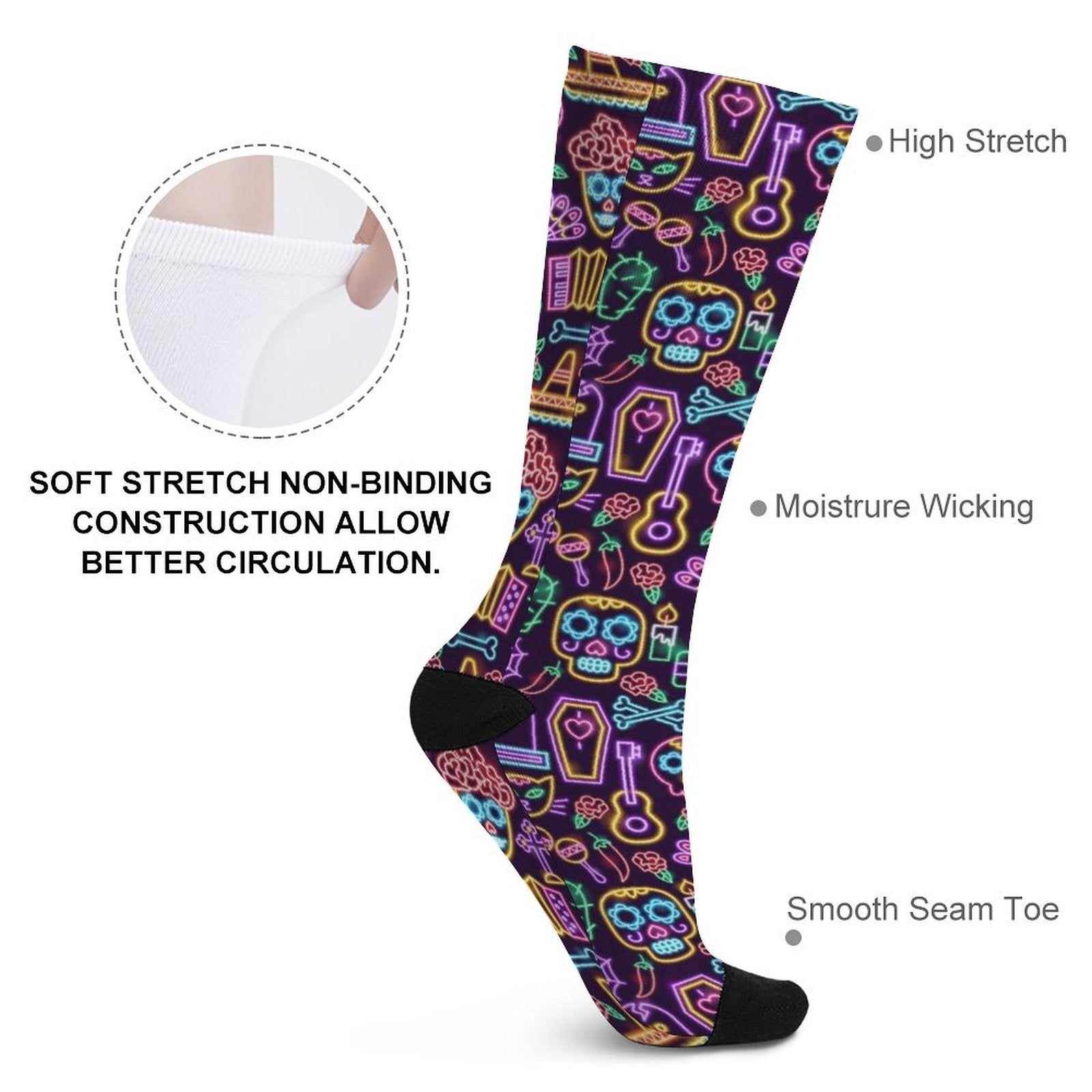 Joker Neon Prined socks Gifts for Men Women