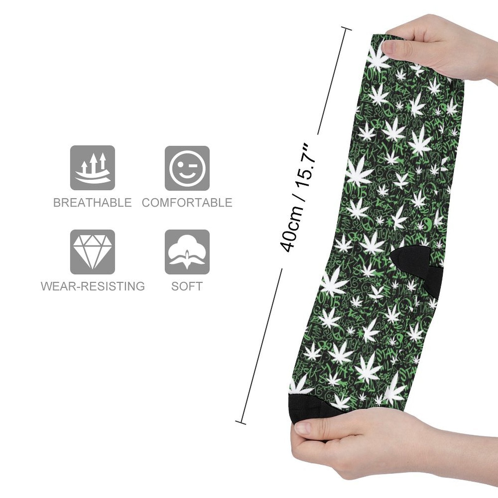 Leafy Grafitti Prined socks Gifts for Men Women