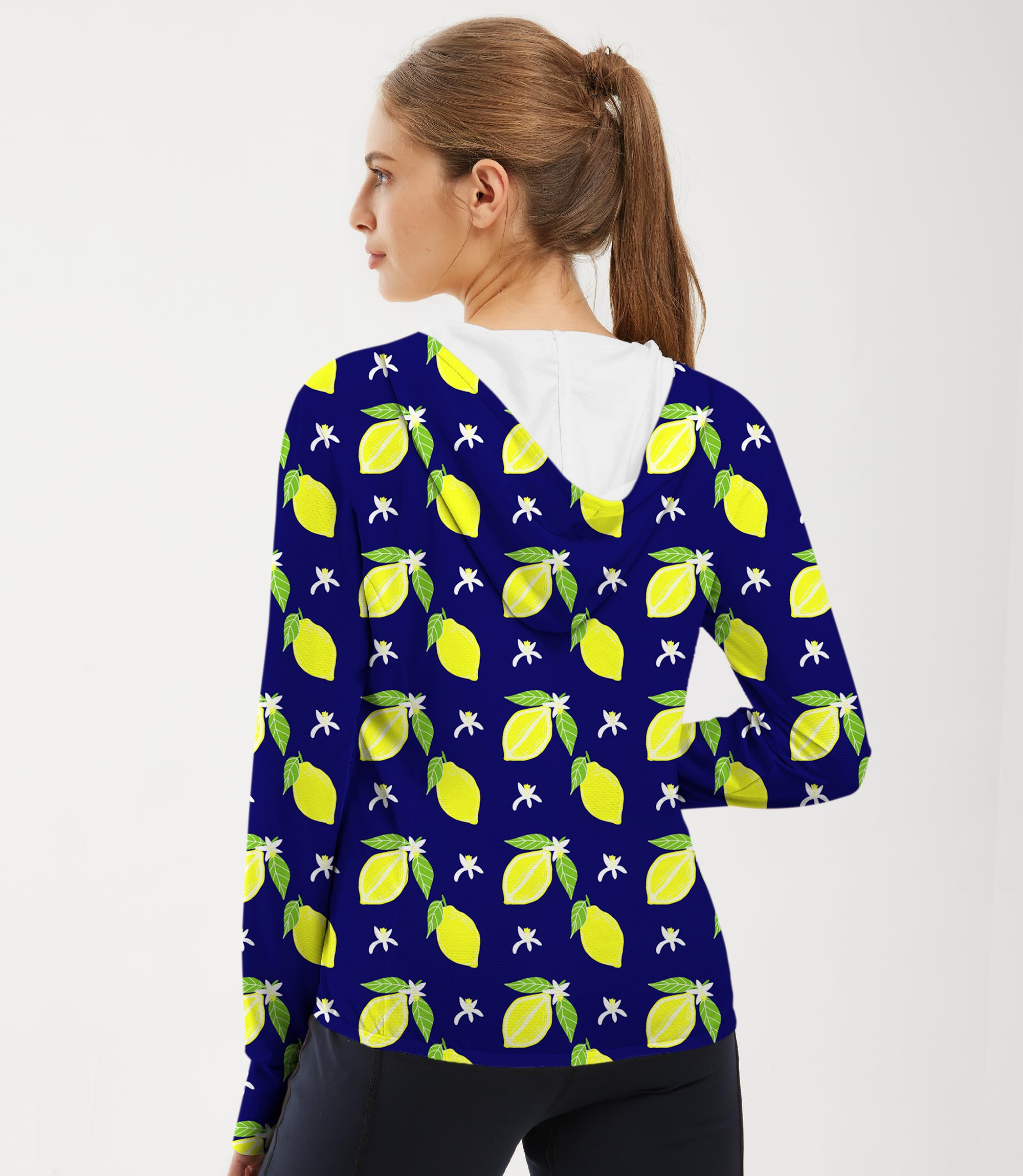 Women's Outdoor Zesty lemon Golf Sun Protection Slim Fit zip hoodies