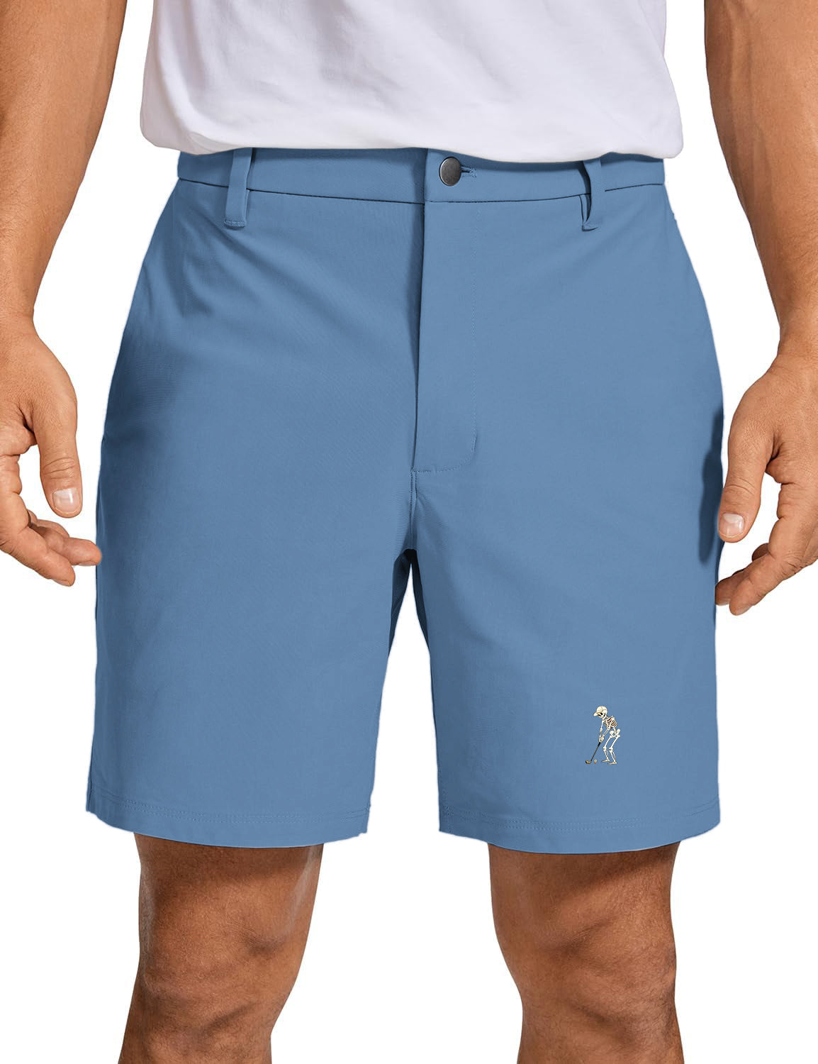 Men's White Royal Blue Halloween Skeleton Golf Golf Shorts