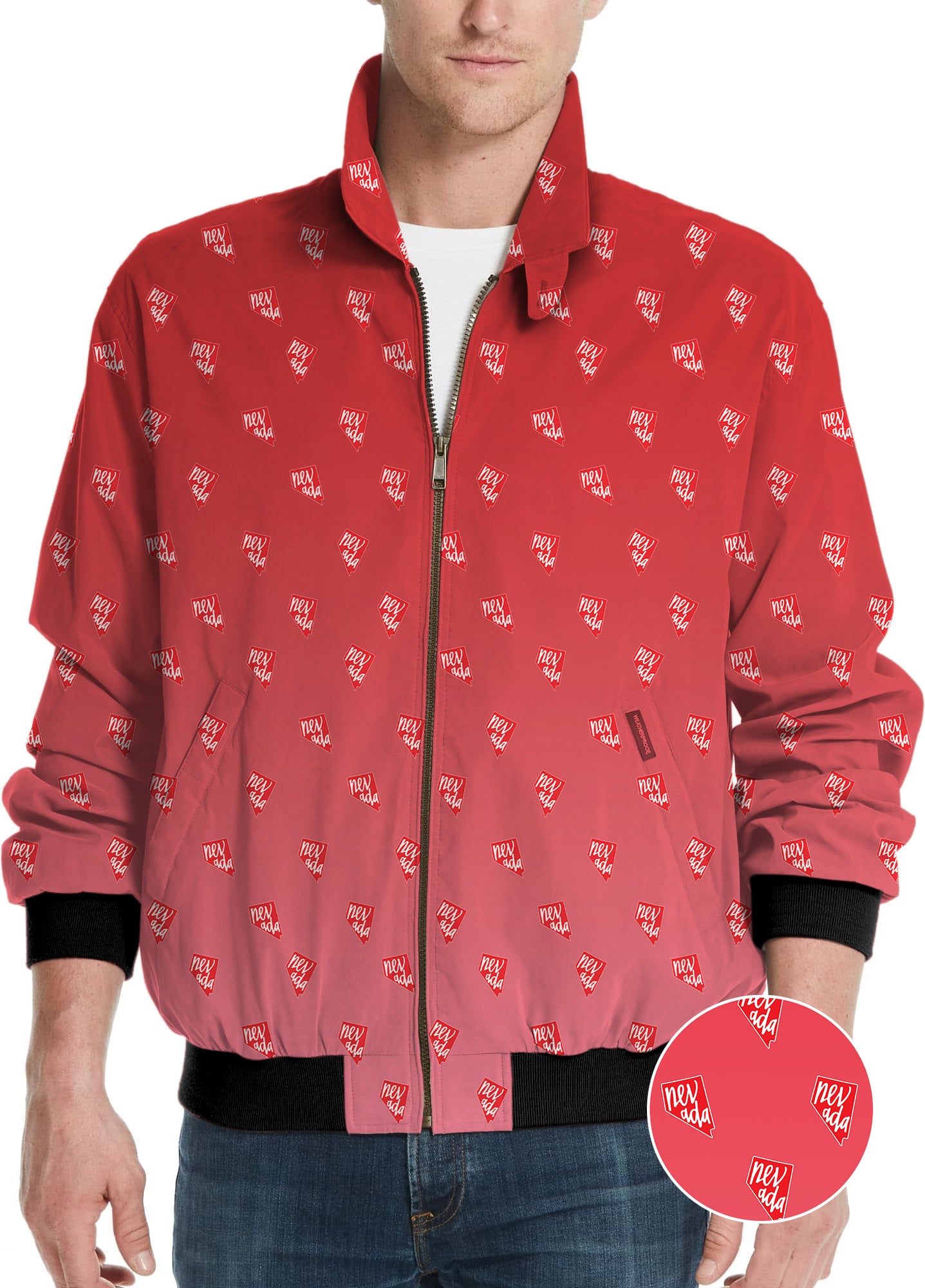 Red Nevada Men's Golf Windbreaker Light Jacket
