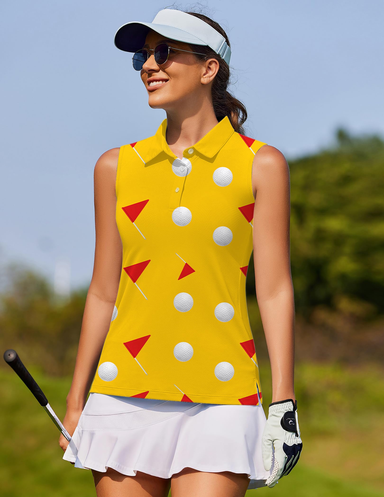 red flag Women's golf Sleeveless shirt red flag Women's golf Sleeveless shirt