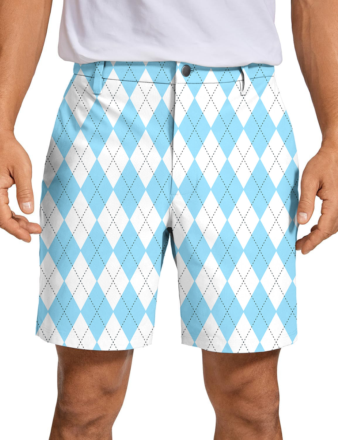Men's Blue diamond grid Argyle Golf Shorts