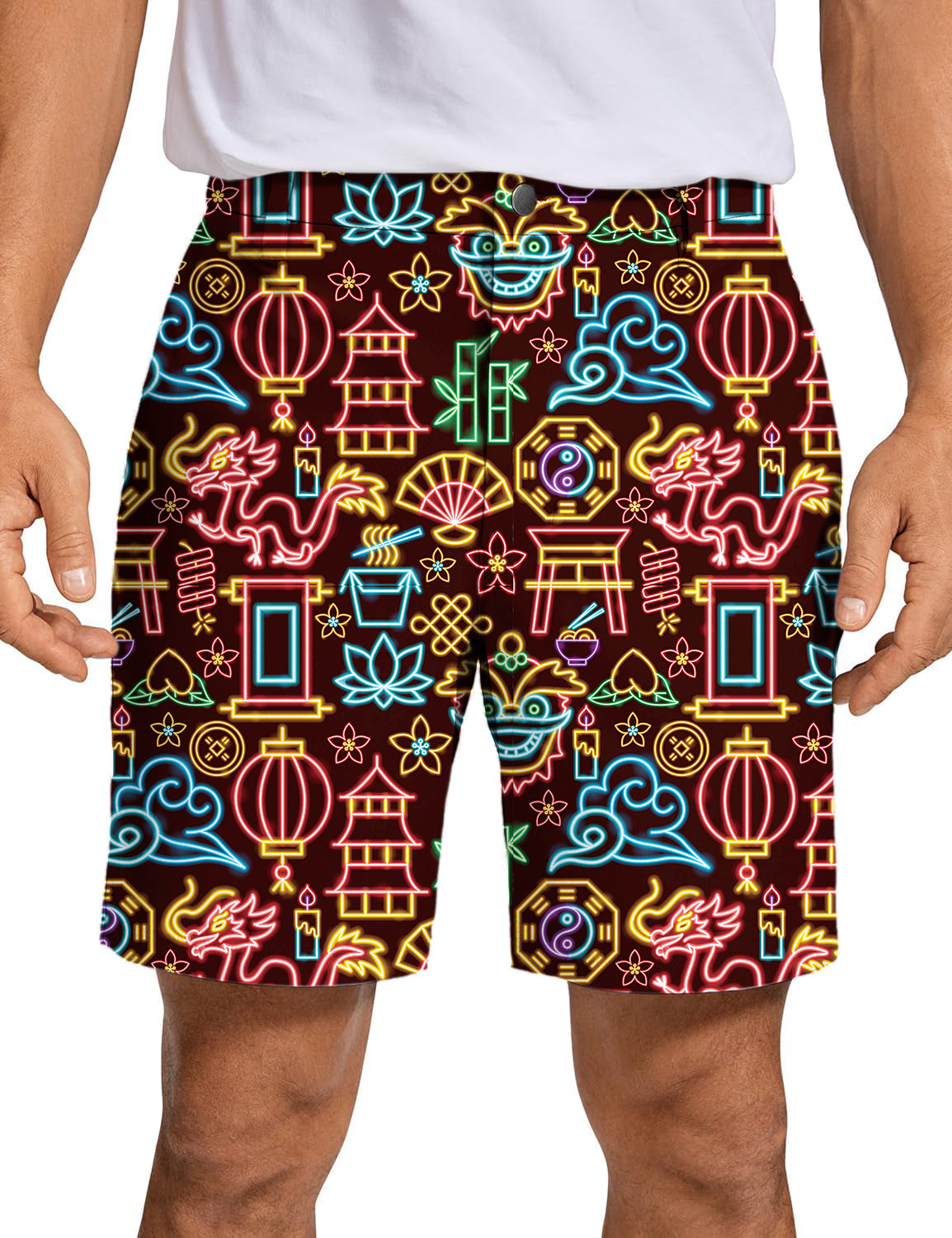Men's h Neon Chinese New Year Golf Shorts