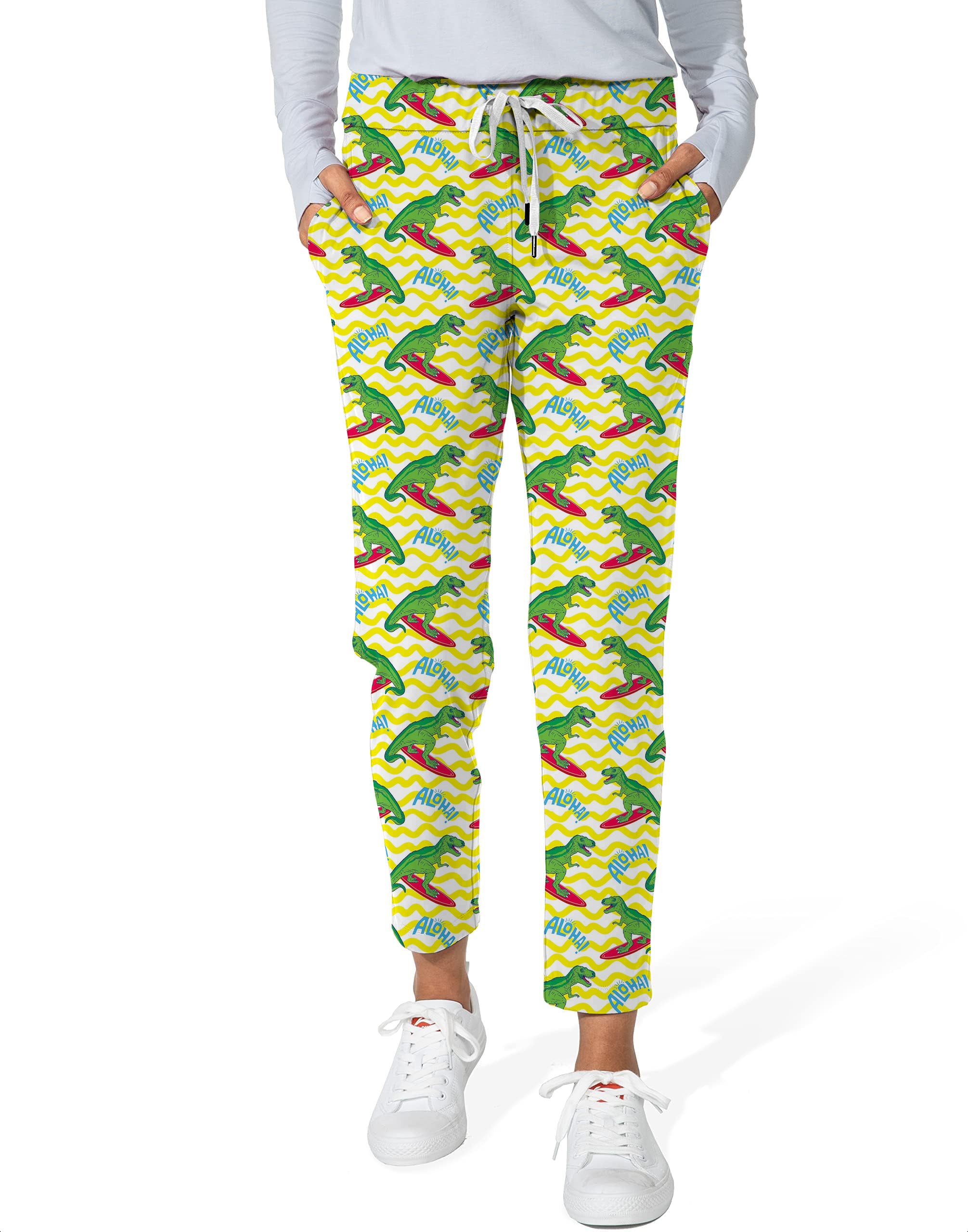 Friendly Dinos-Women's 7/8 Stretch Ankle Golf Pants