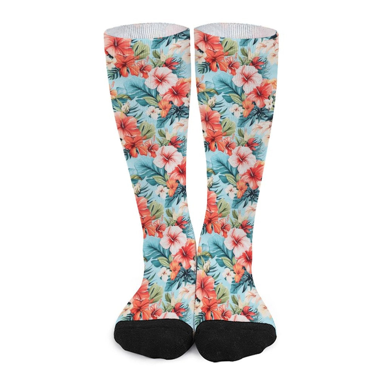 Hawaiian Flowers Prined socks Gifts for Men Women