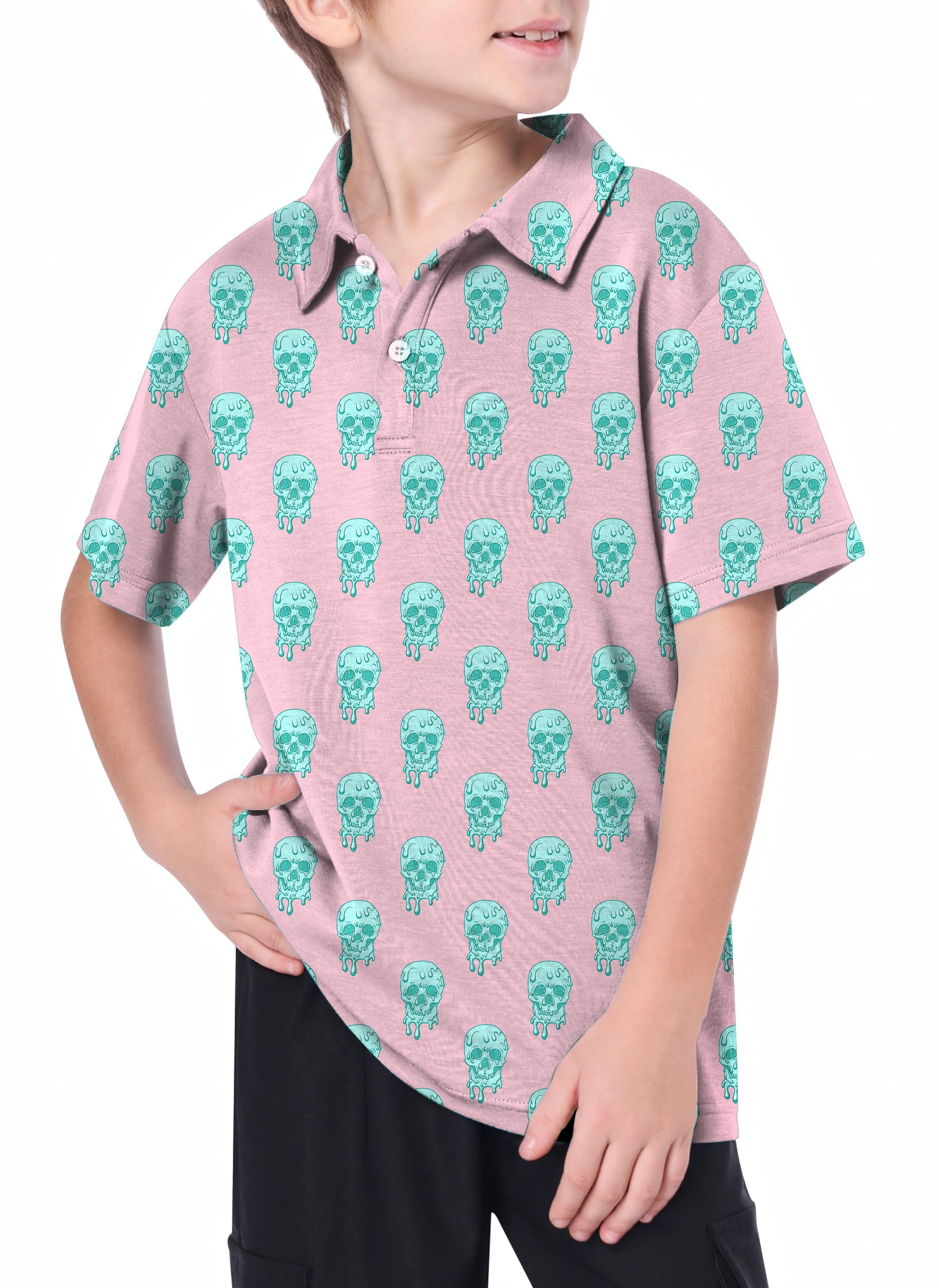 Youth Dripping Skull Golf Polo