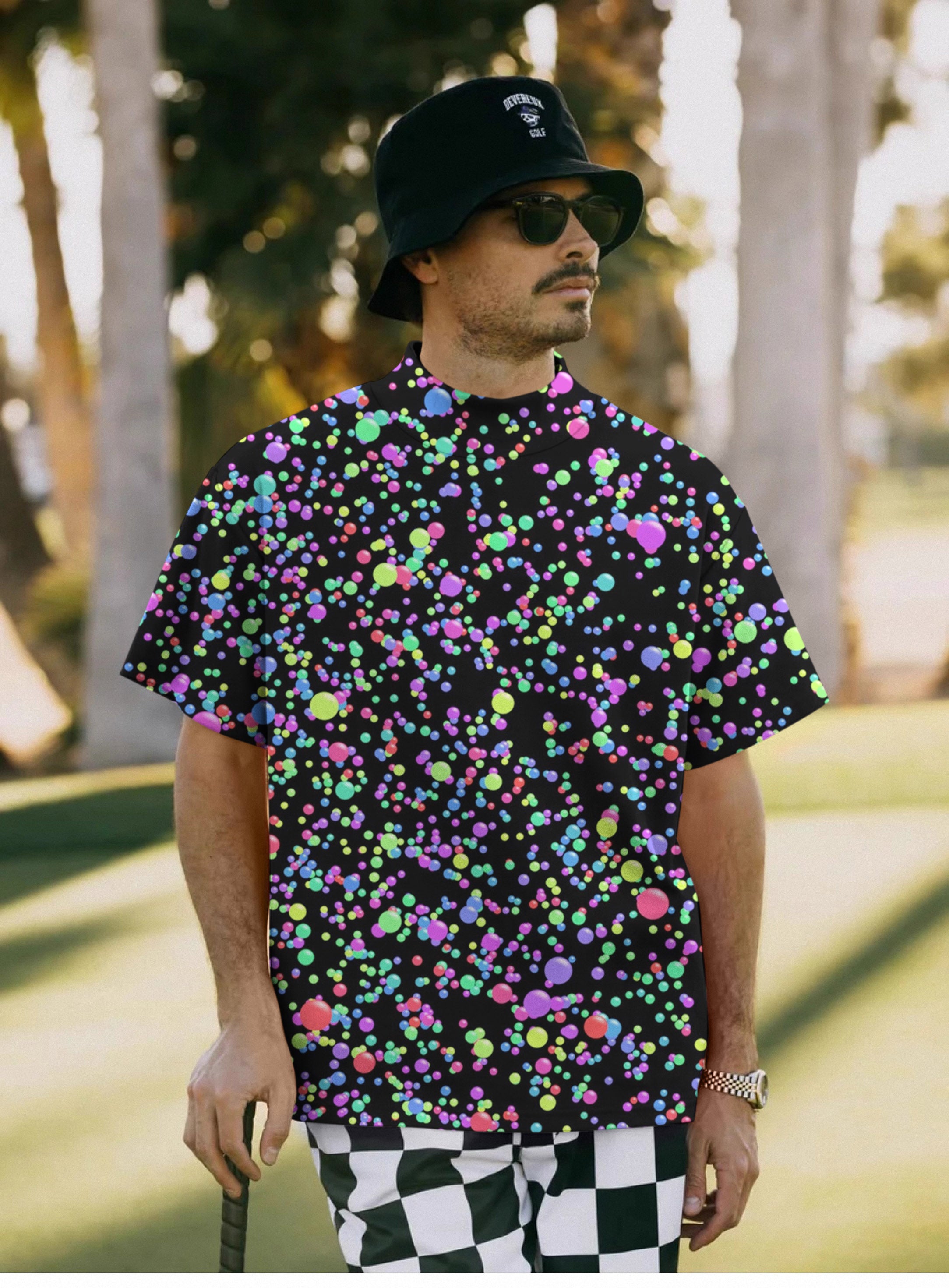 Men's Galaxies Pullover High neck Long/Short sleeve T-Shirt