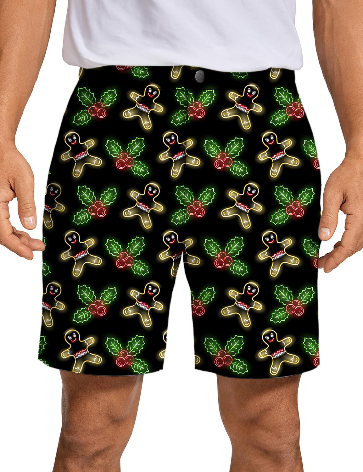 Men's Neon Gingerbread Golf Shorts