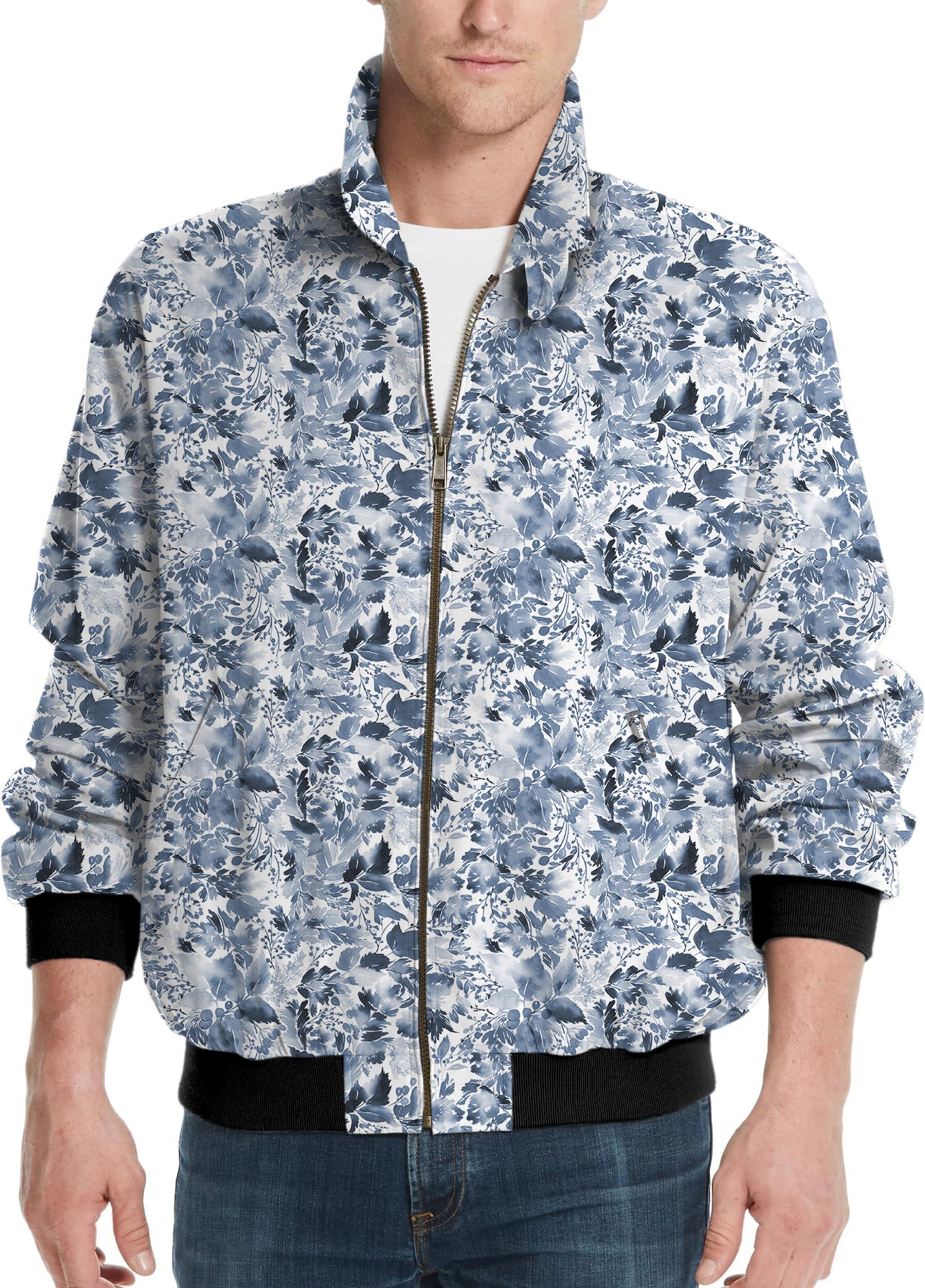 BLUE LEAVES-Men's Golf Windbreaker Light Jacket
