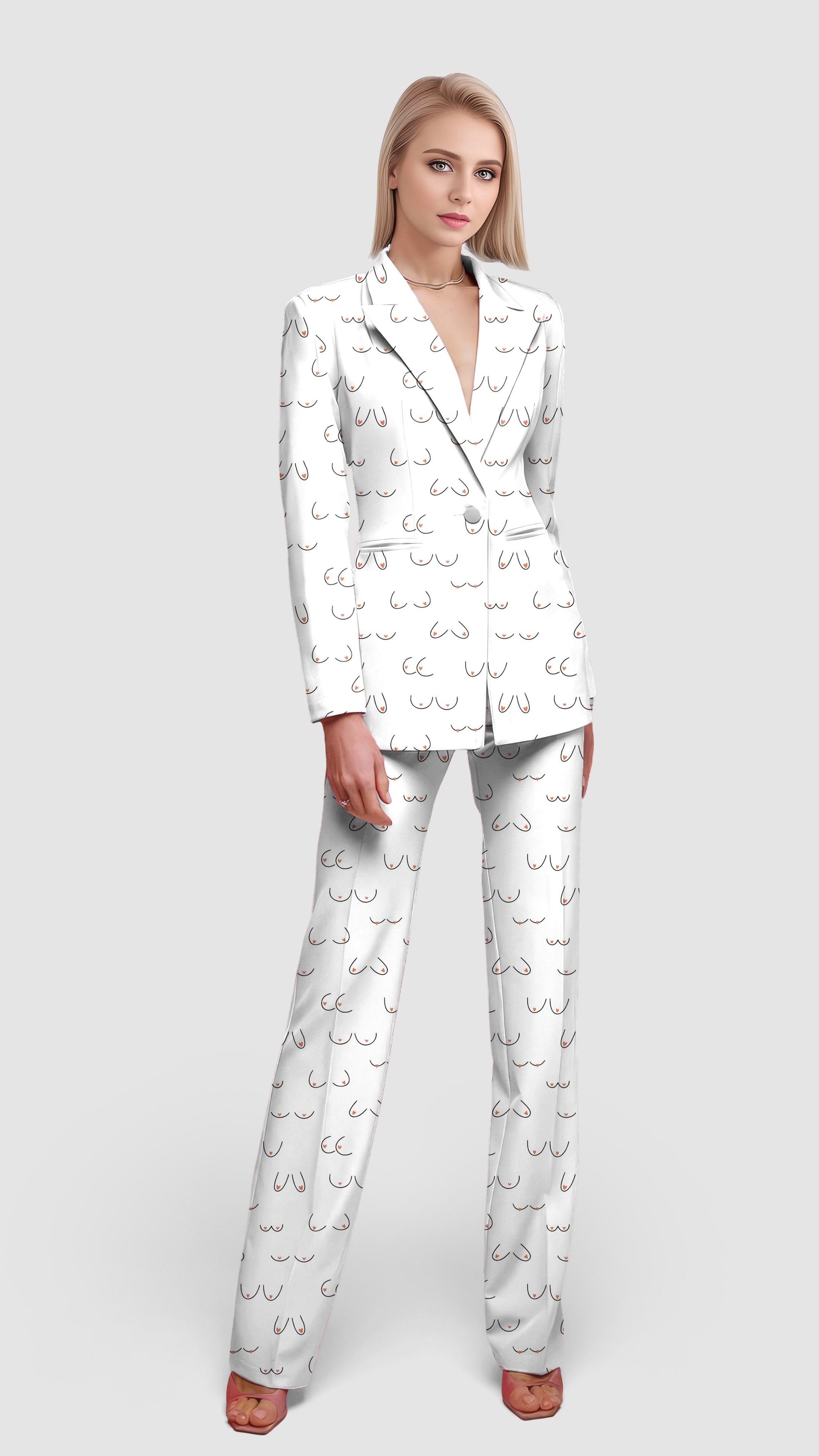 sex-Women's Blazer Casual Work Office Blazer Suit set