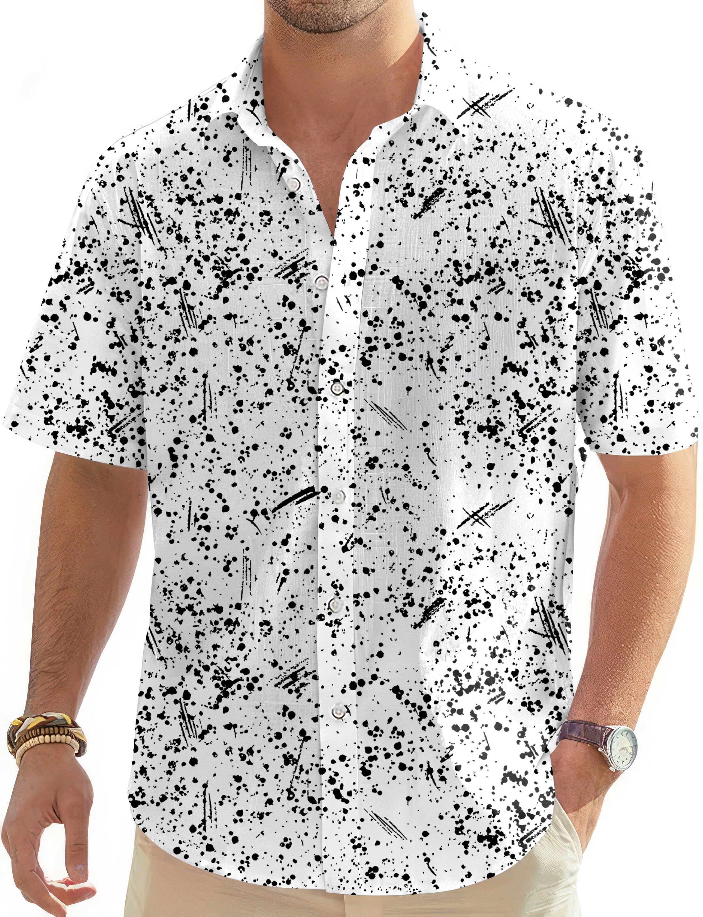 Cookies & Cream Men's Golf Hawaiian Shirts Button Down Shirt