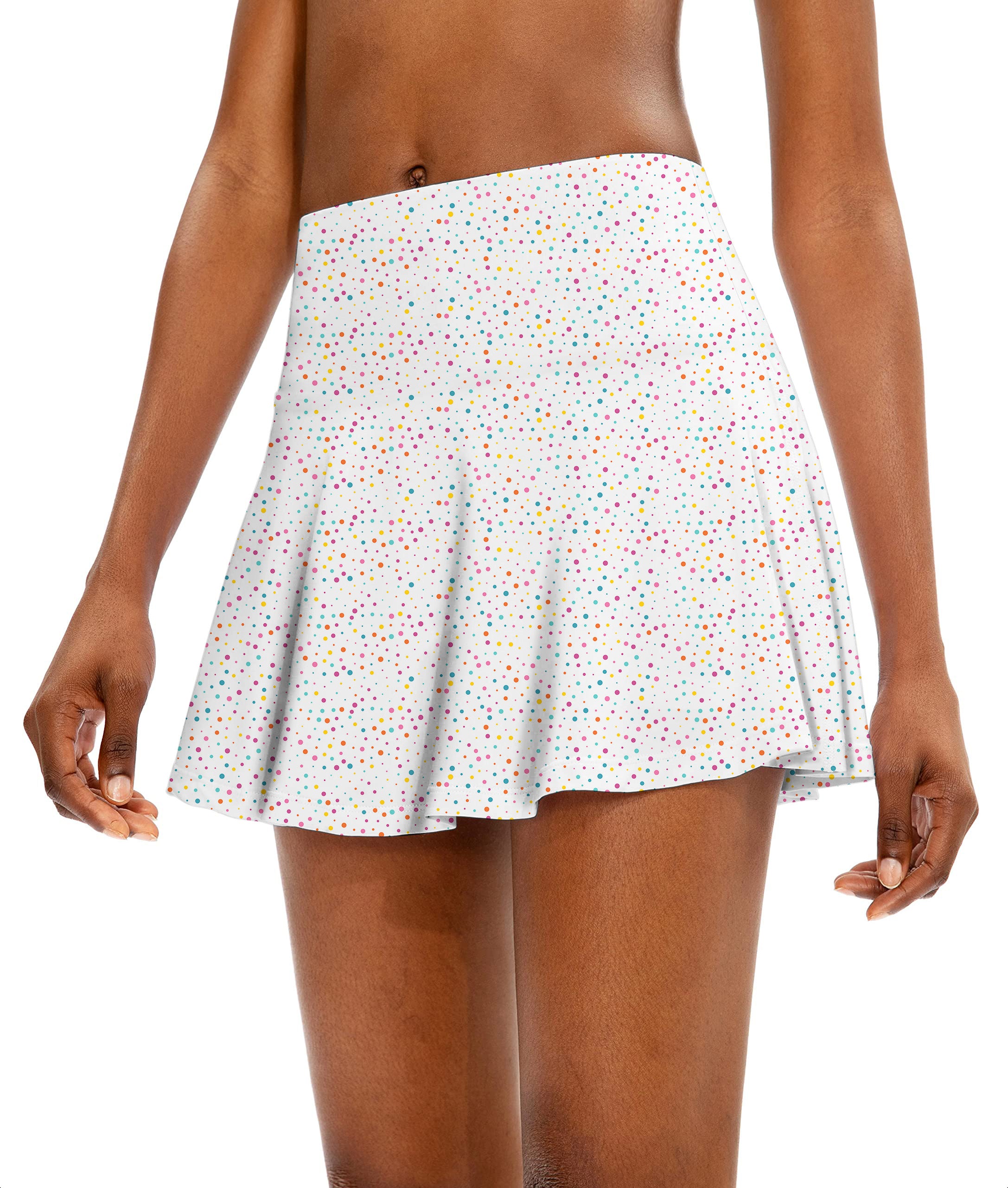 Colorful dots Women's Athletic Golf Skorts Flared Skirts