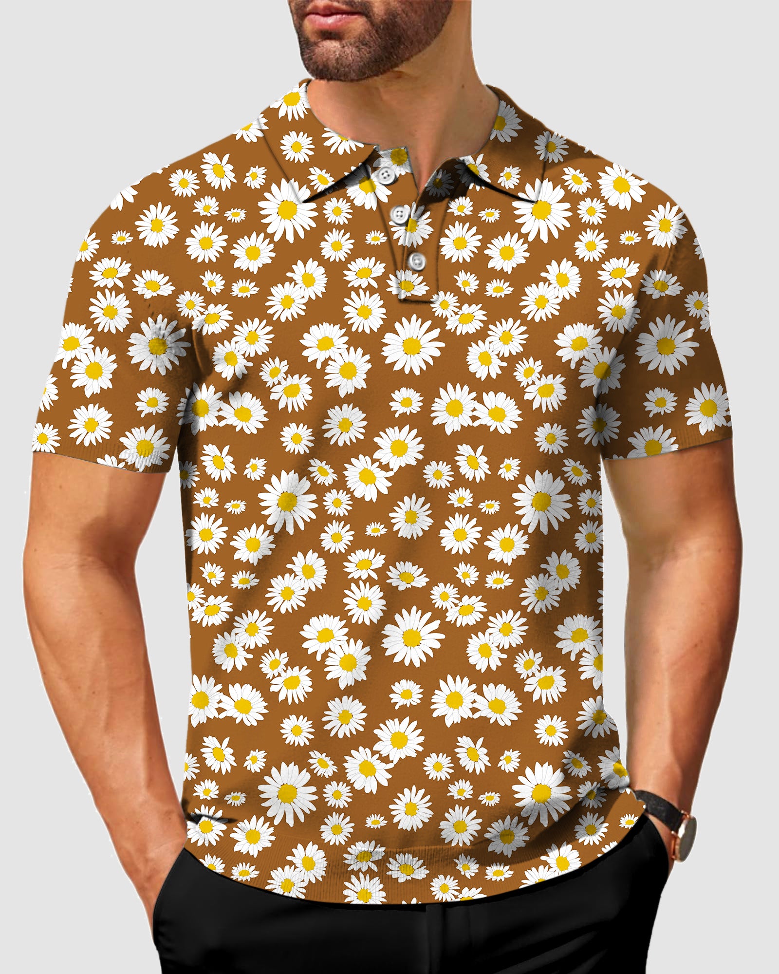 Men's Black Cola Glass Bottle Golf Polo