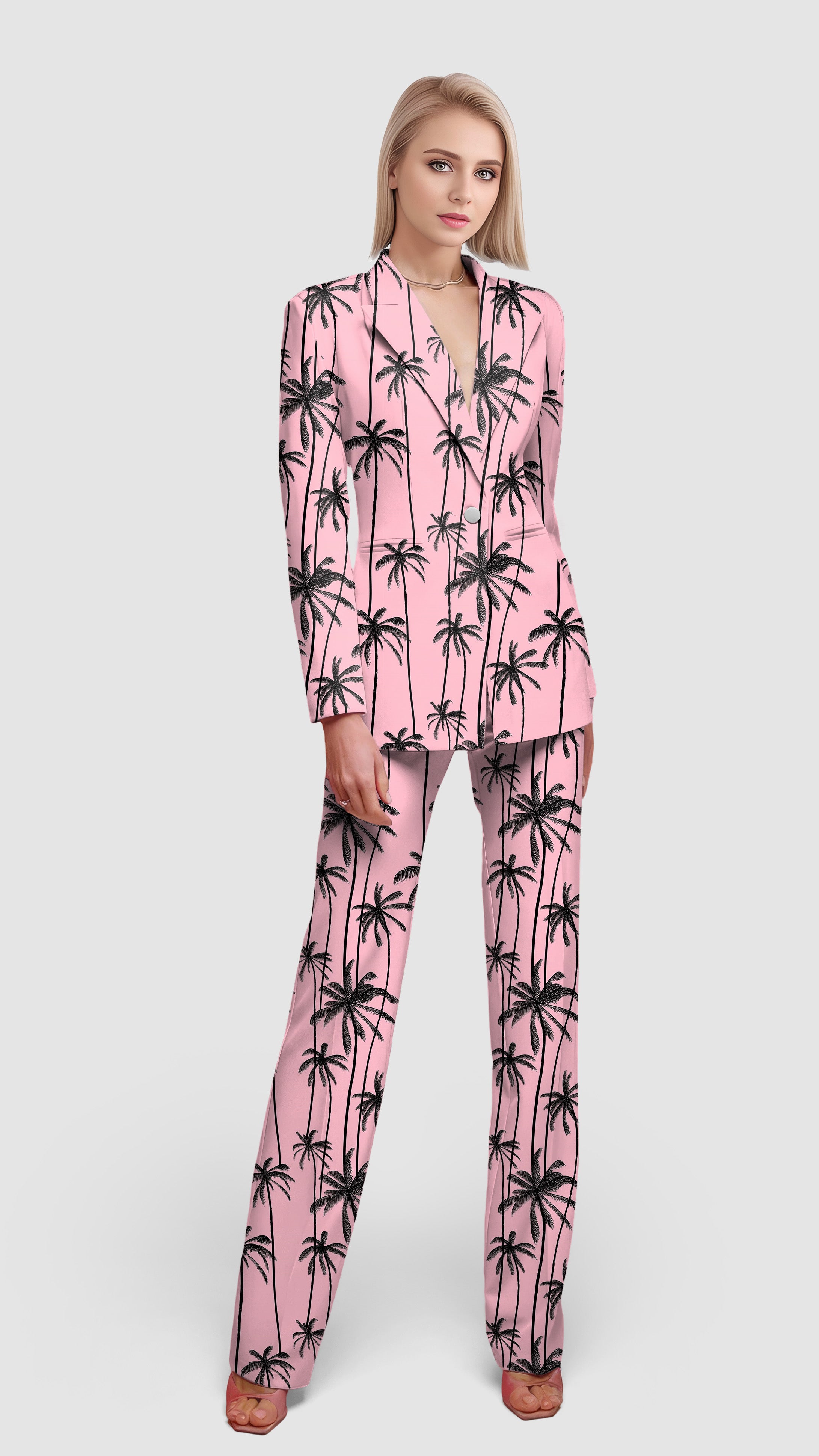 Miami Palms-Women's Blazer Casual Work Office Blazer Suit set