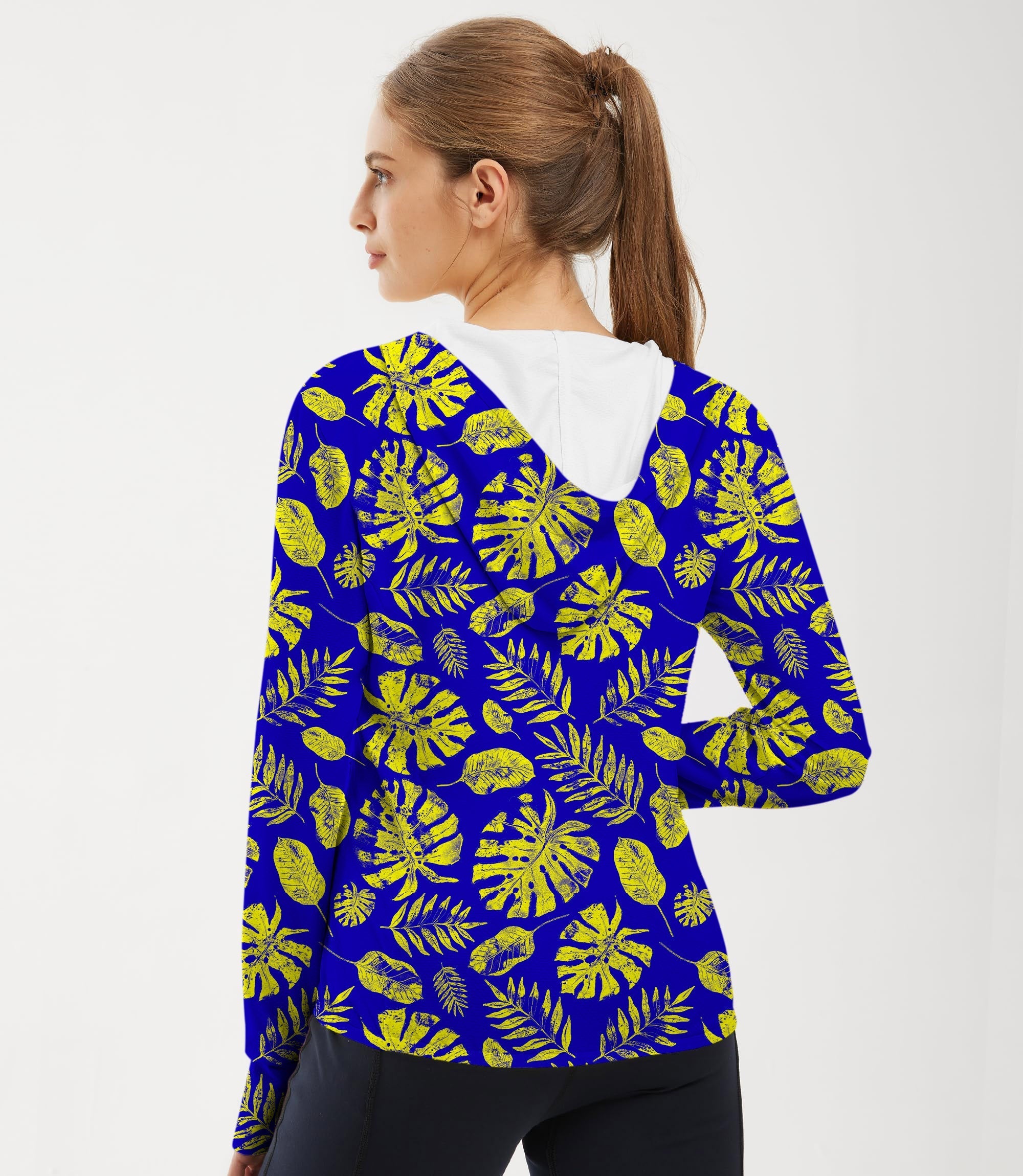 Women's Outdoor Tropical plants Golf Sun Protection Slim Fit zip hoodies