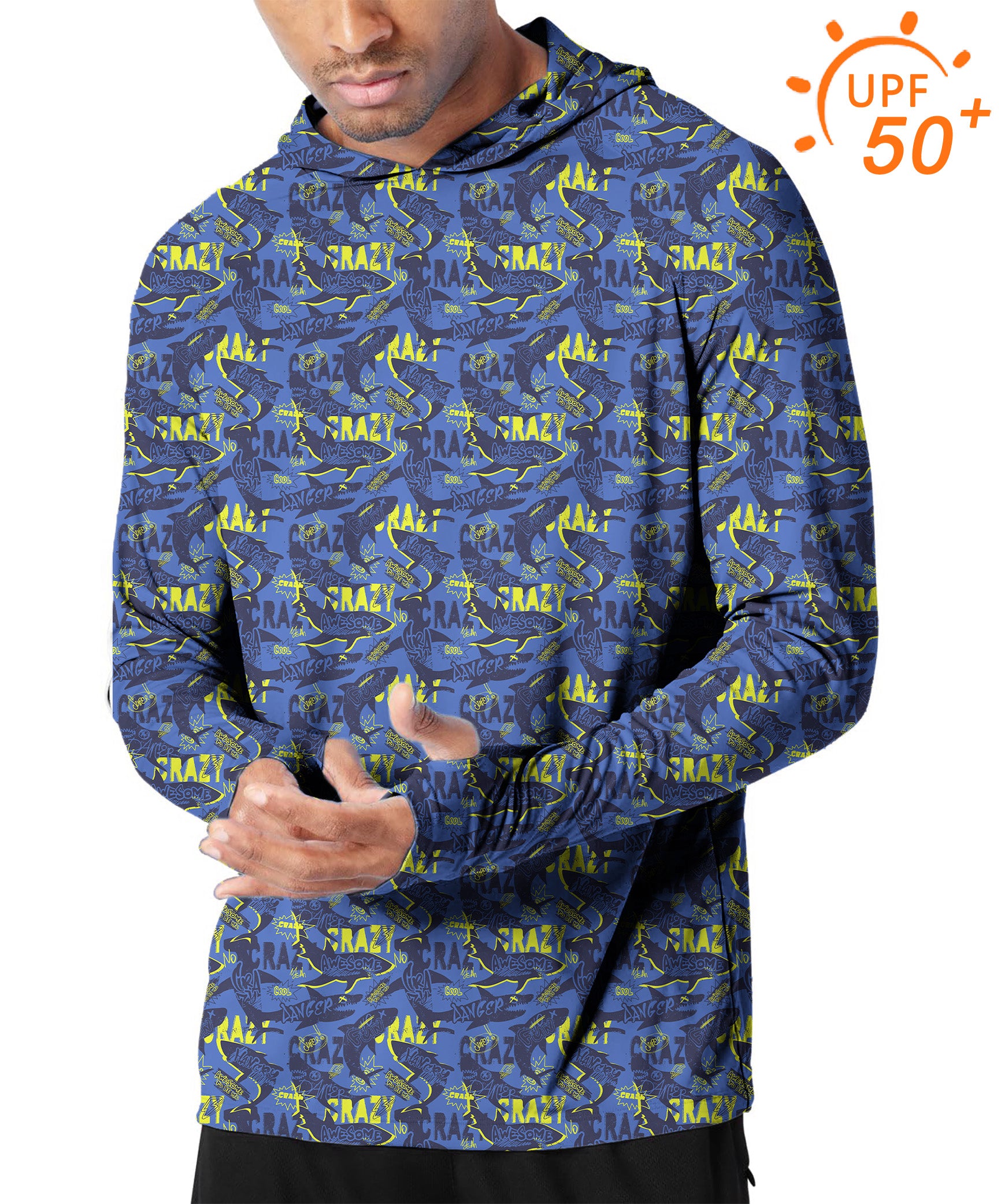 Men's Outdoor awesome shark Golf Sun Protection Slim Fit hoodies