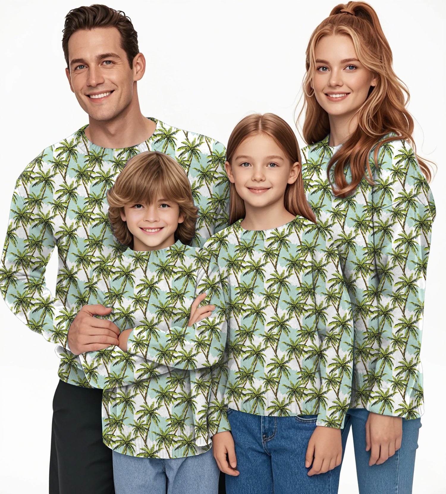 Coconut trees Crewneck Pullover Ugly Sweater Men Women boy girl family