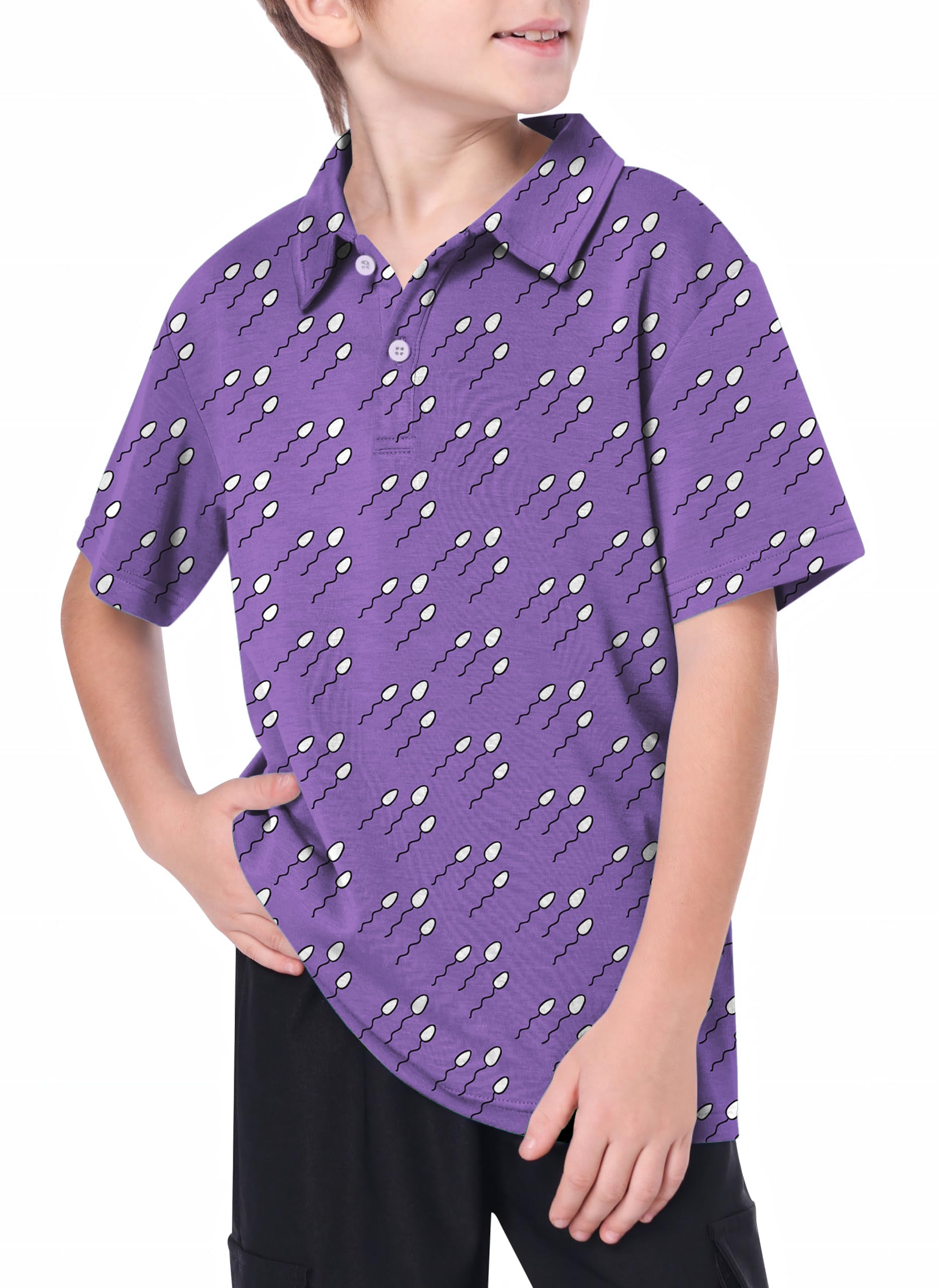 Youth Abstract Sperm Lines Golf Polo