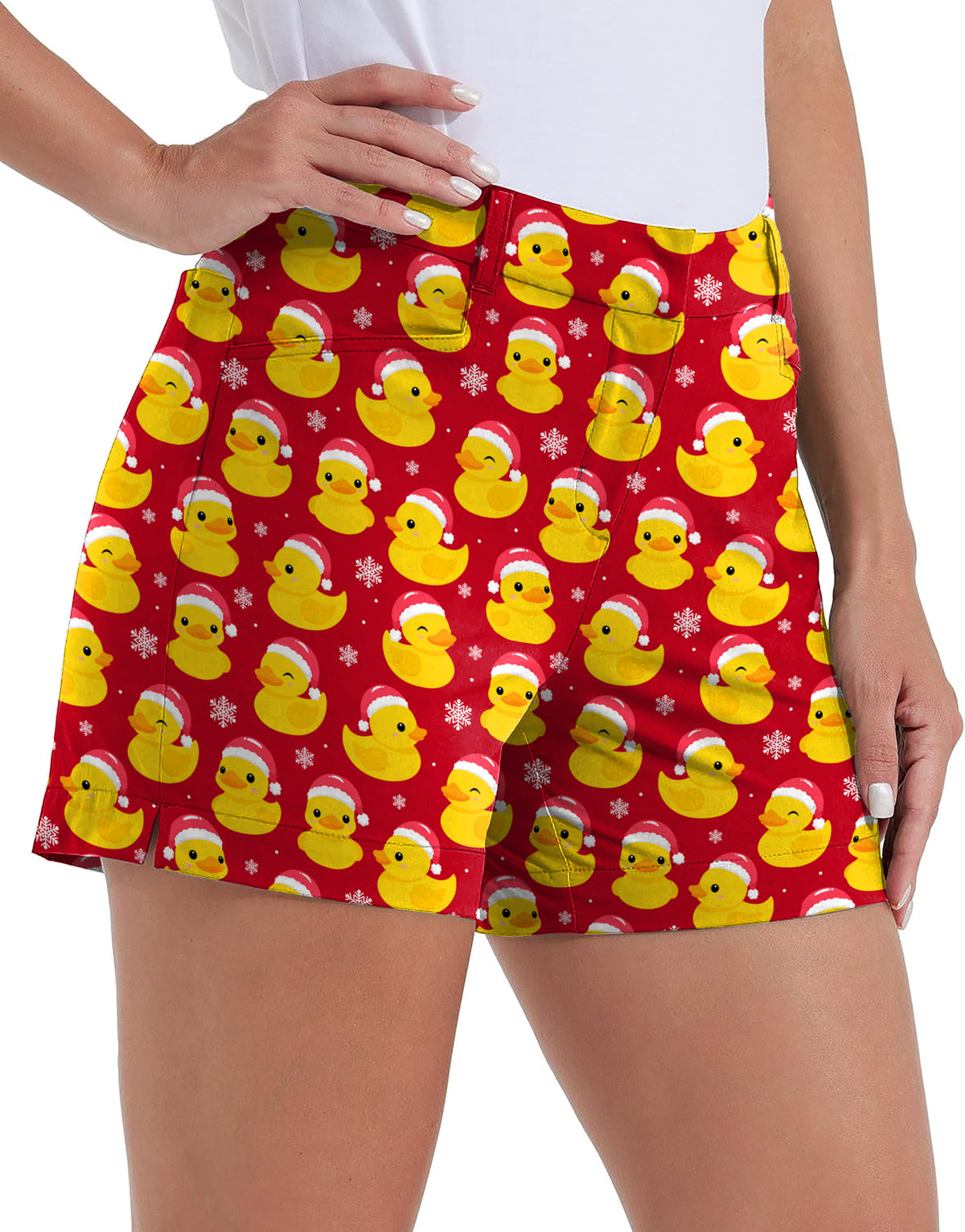 Christmas Yellow Duck Polo Own Logo 4.5/7/10 Golf Shorts Quick-Drying Woman Outdoor Casual Shorts With Pockets Waterproof