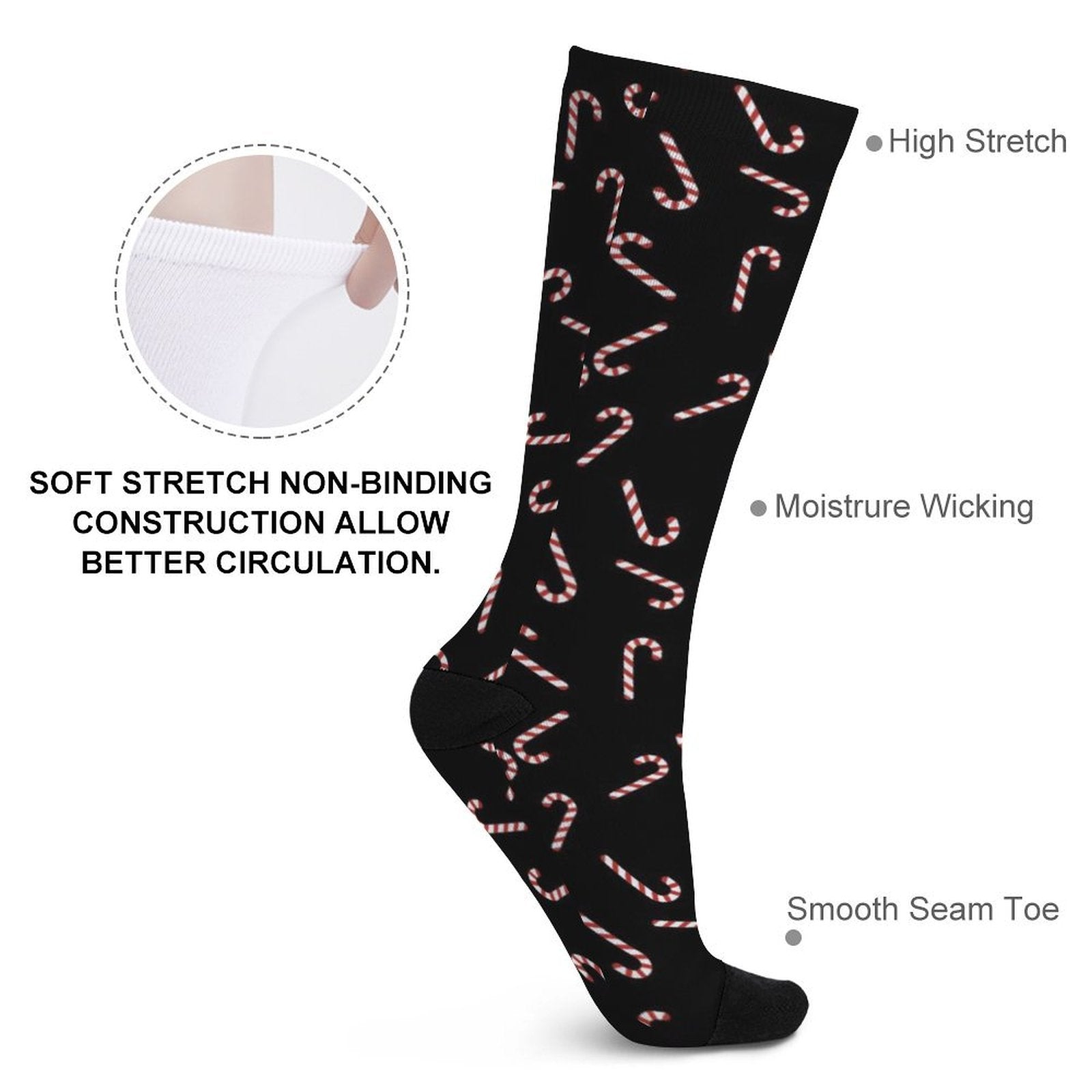 Candy Cane Prined socks Gifts for Men Women