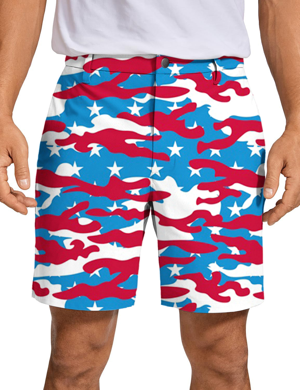 Men Patriotic Camo Golf Shorts