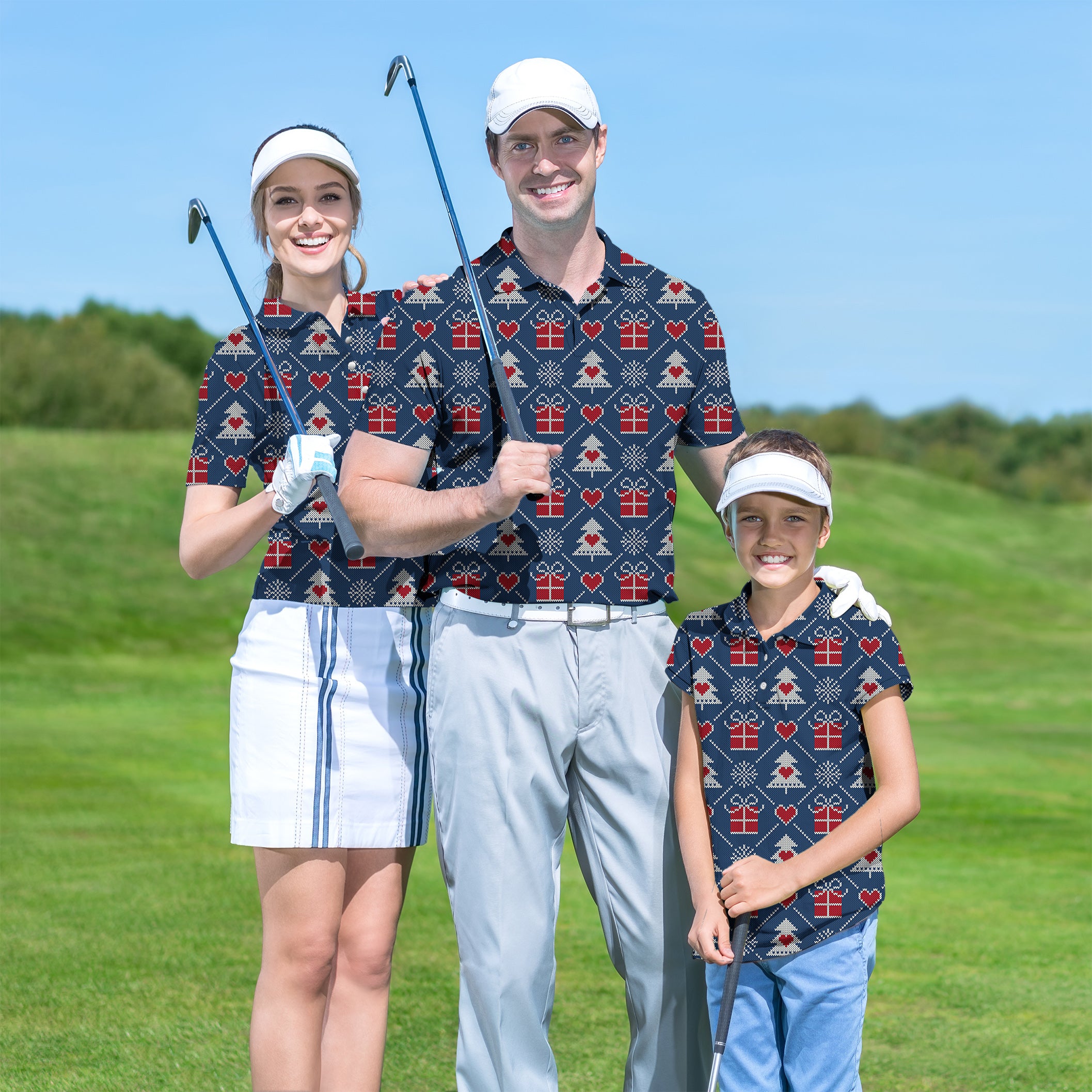Christmas gift Golf Polo Men Women youth family set