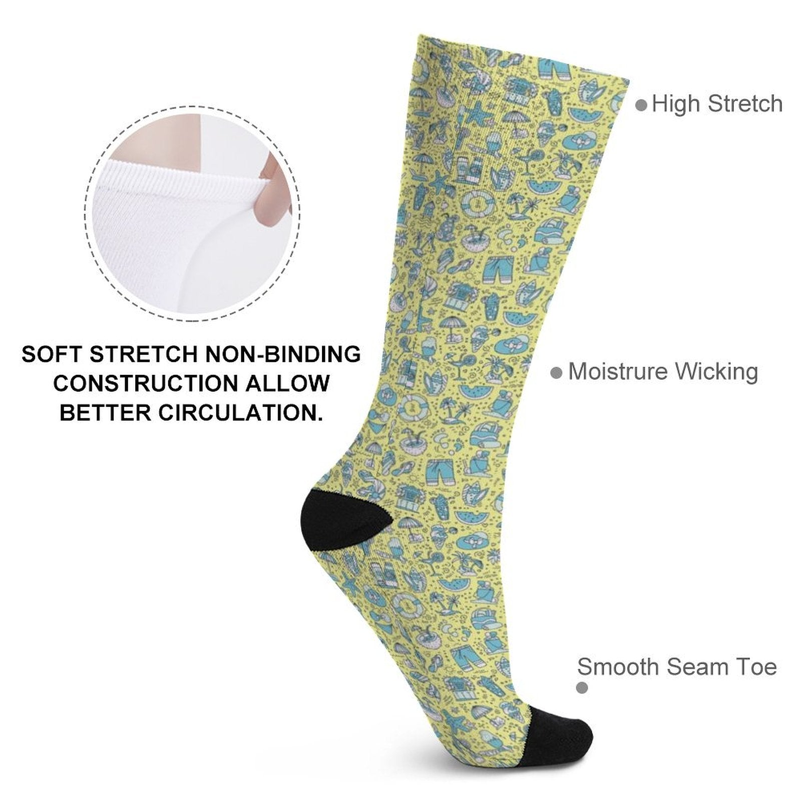 Coastal Caddy Prined socks Gifts for Men Women