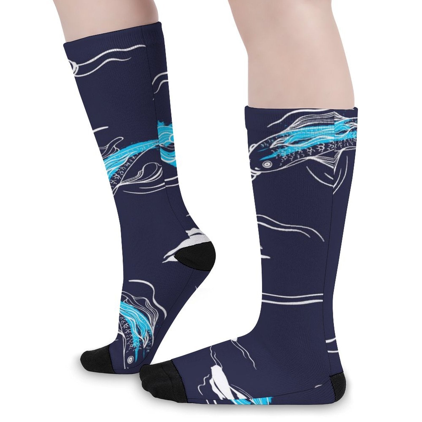 Diamond Accents Fish Prined socks Gifts for Men Women