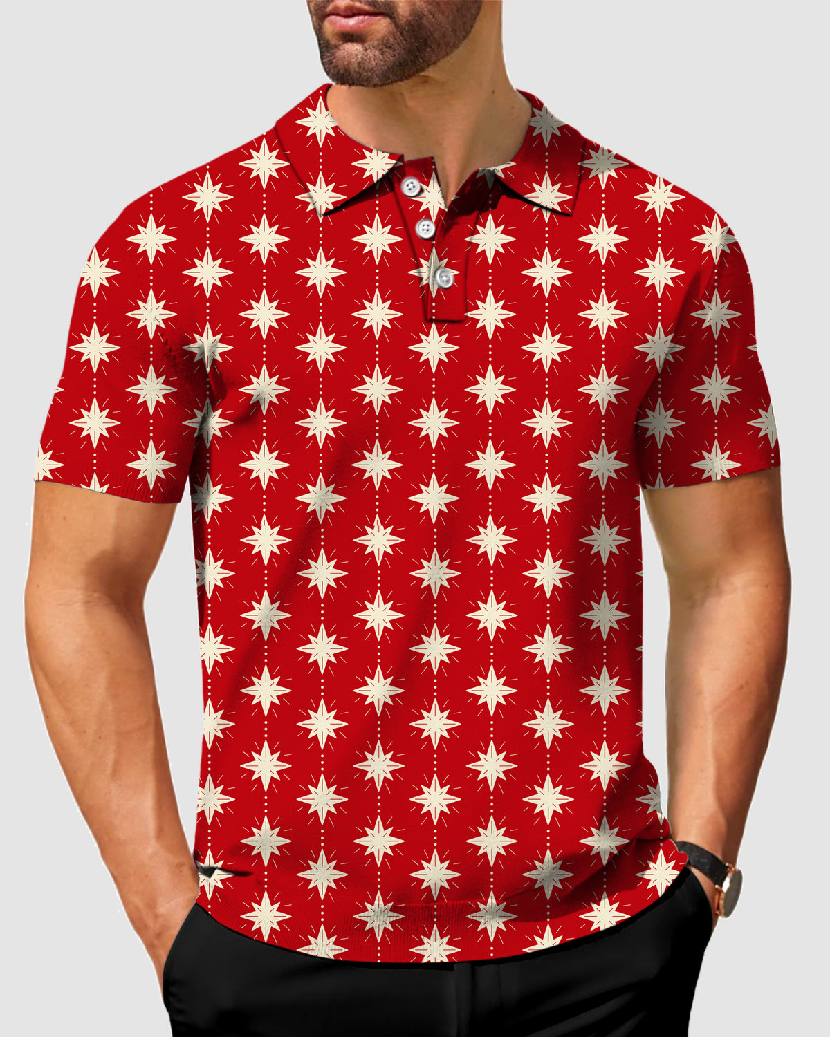 Men's Christmas Star Polo