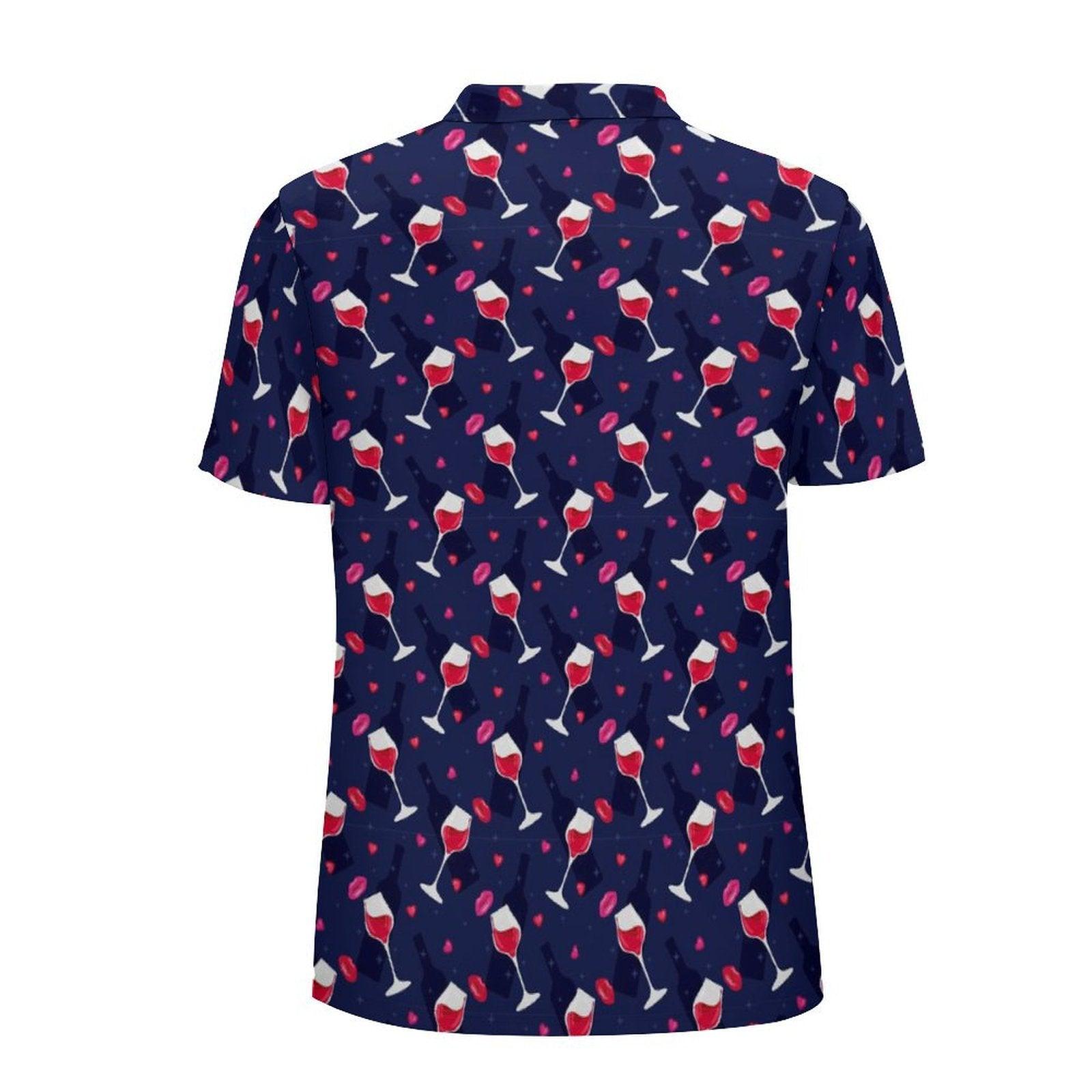 Men's golf red wine polo