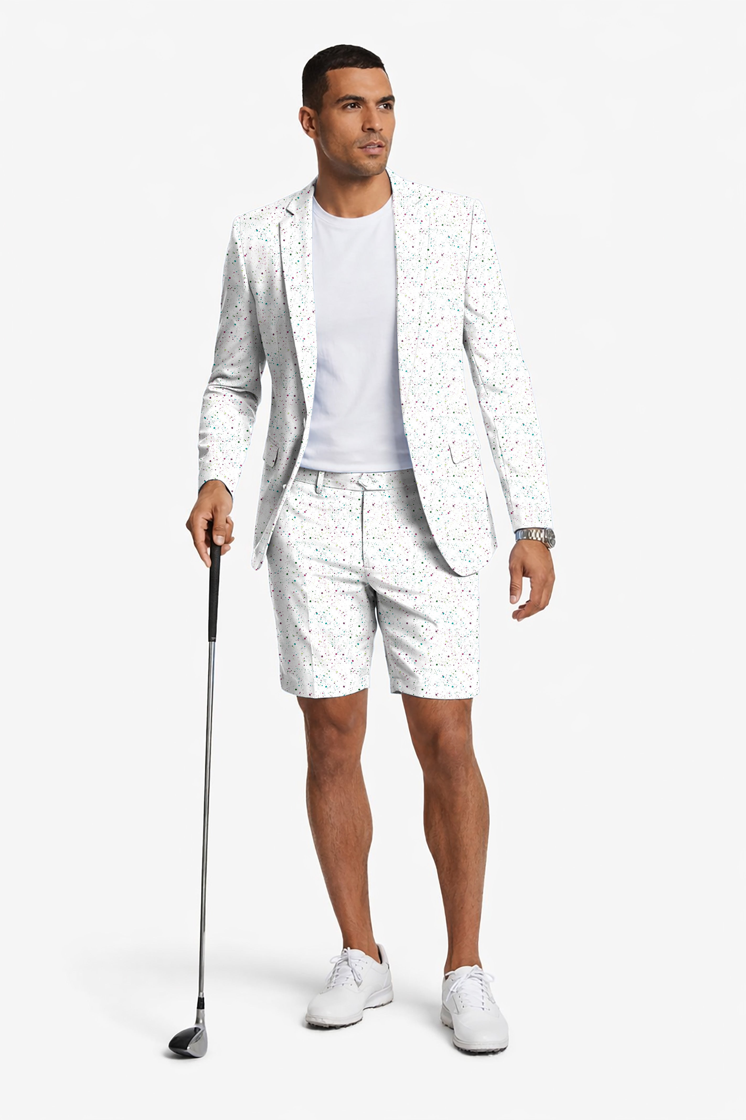 Colorful bubbles Men's Party Costumes-Theme Party 2pcs Suit set-Blazer Shorts