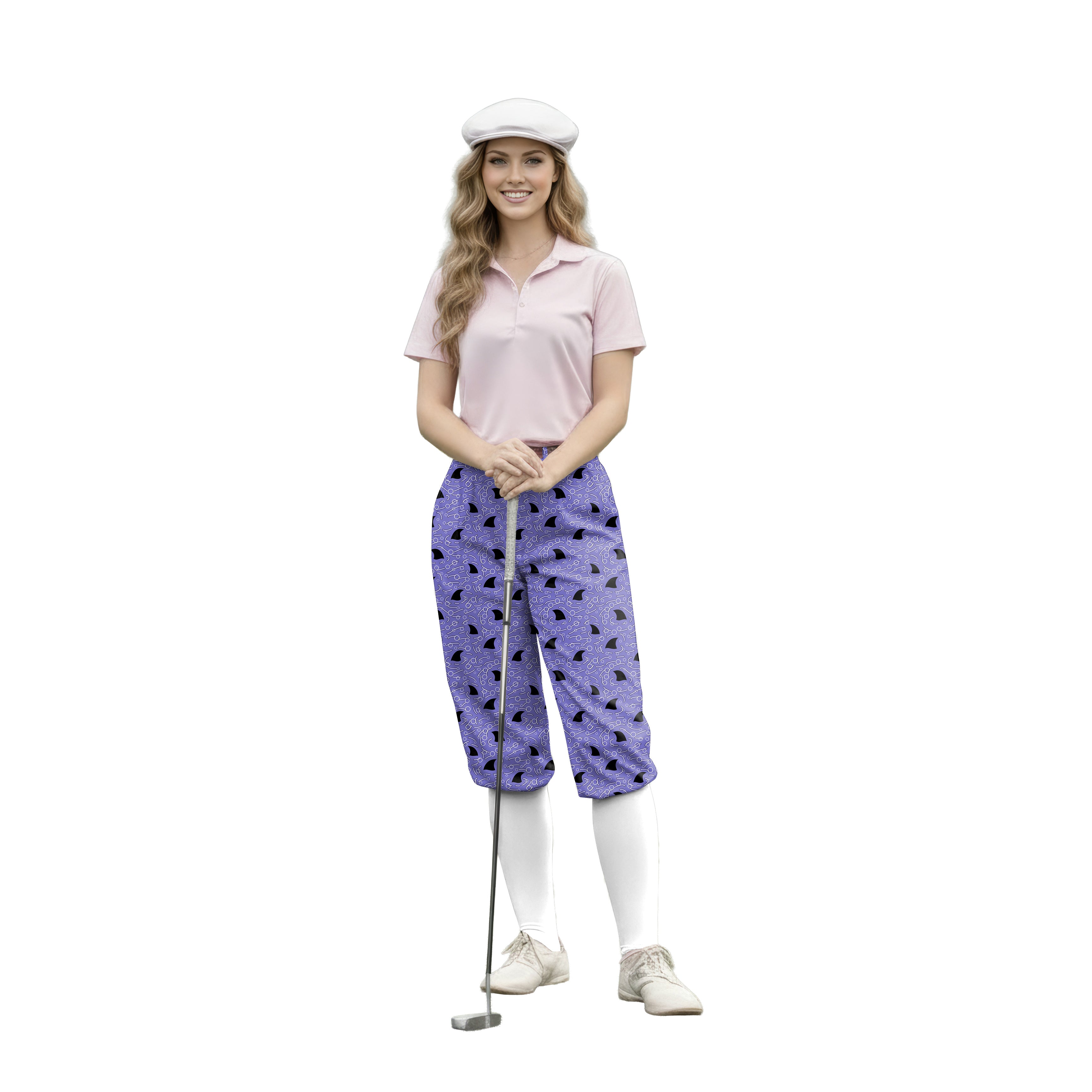 Personalize And Add To Cart Men's Shark Fin Seamless Polo Womens Golf Knickers Pants