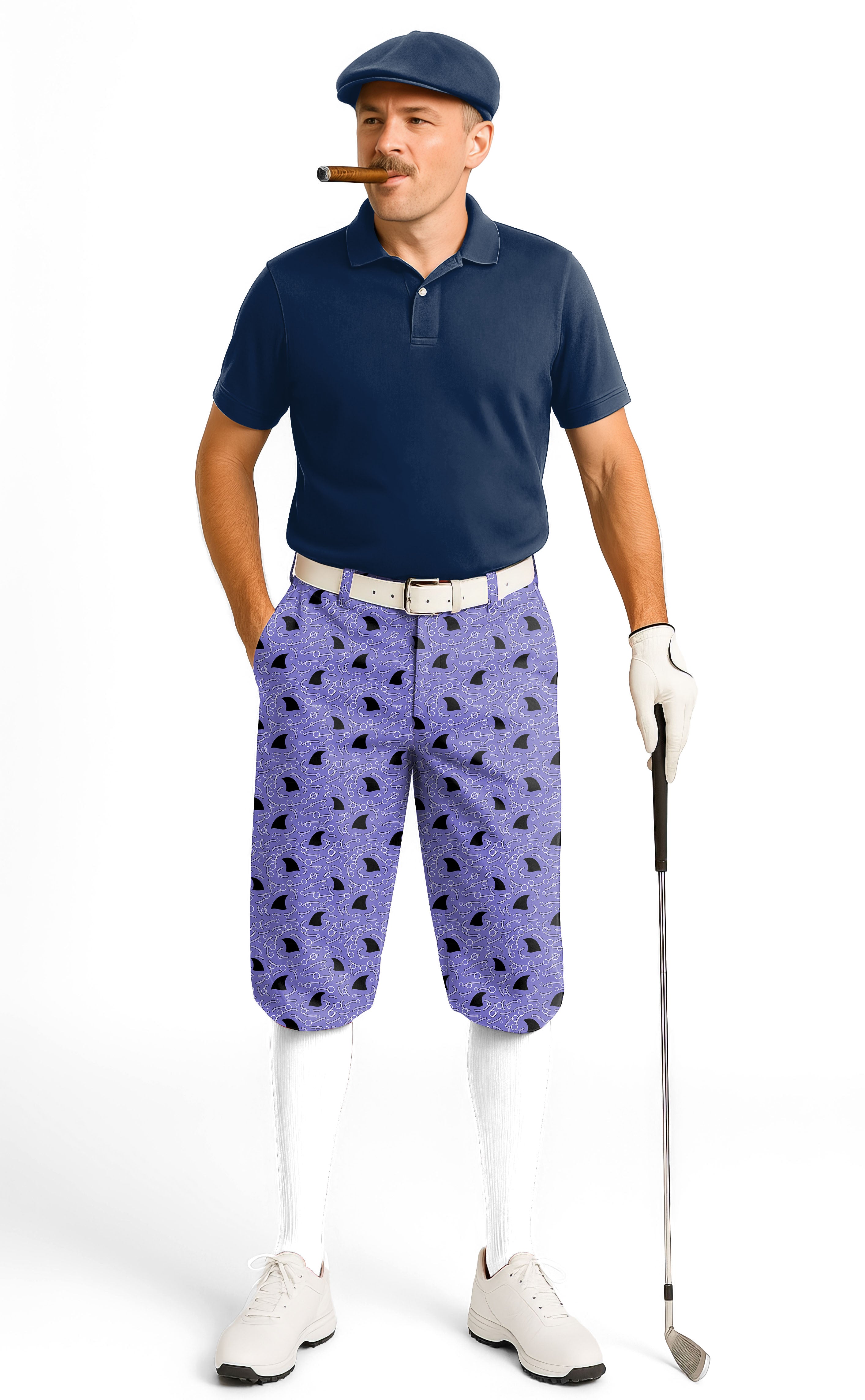 Shark Fin Seamless Men's Golf Knickers Pants