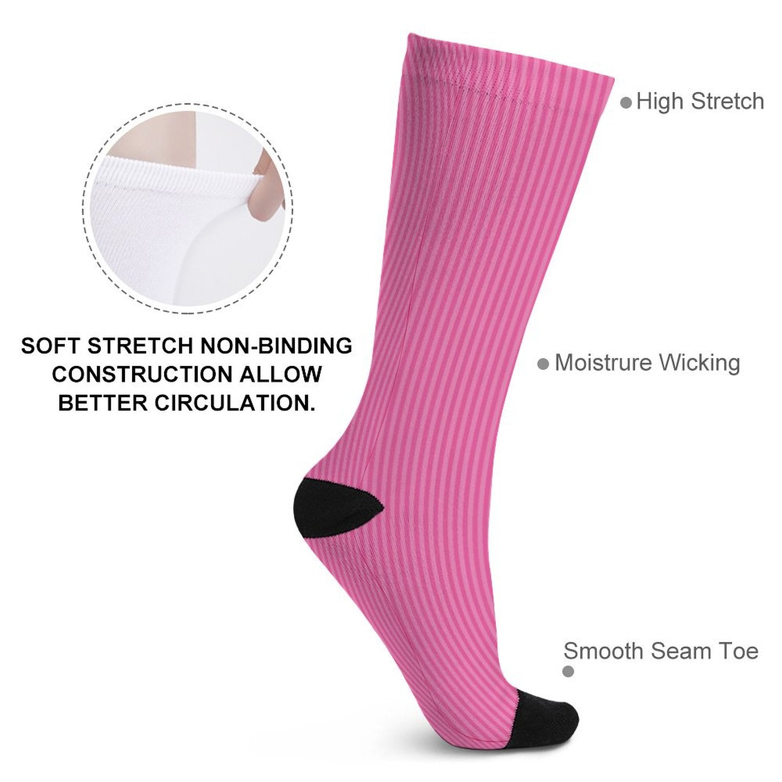 Pink Stripe Prined socks Gifts for Men Women