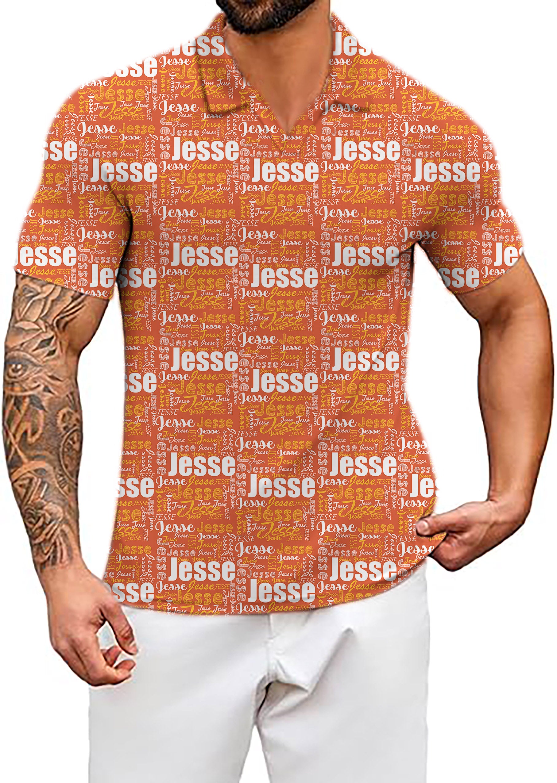 Men's Custom name capper V Neck Golf Polo Shirts