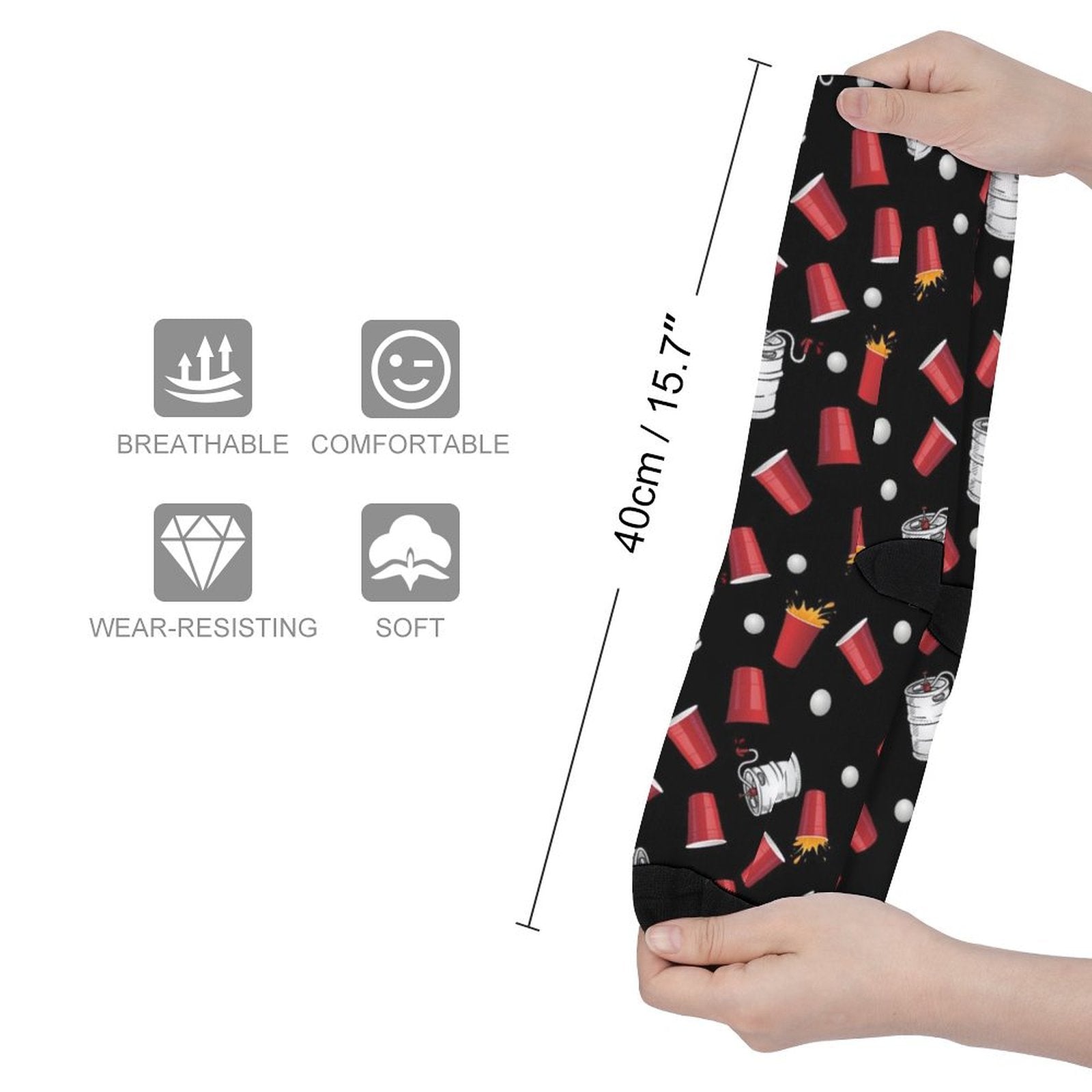 Kegs & Cups Prined socks Gifts for Men Women