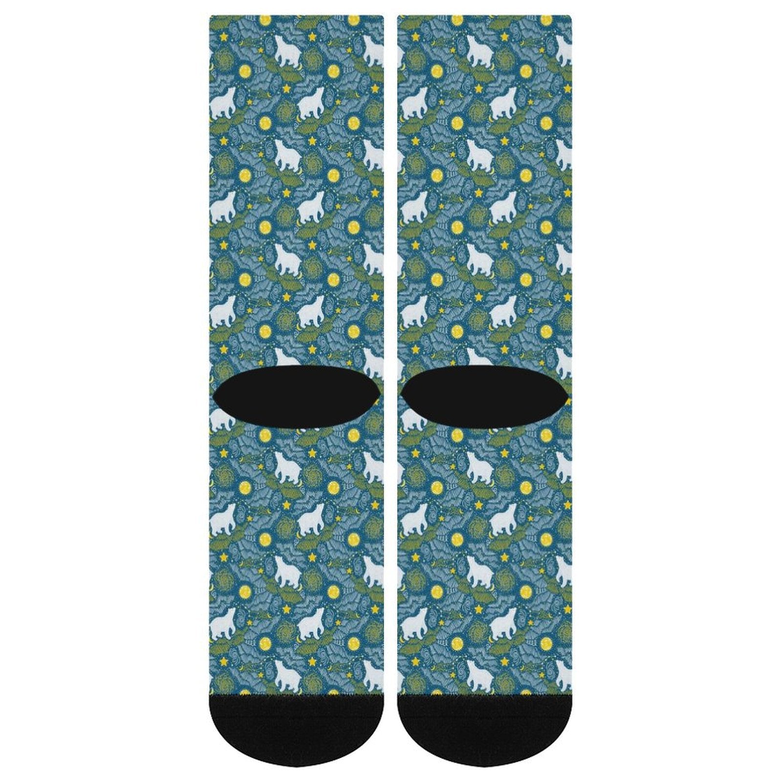 Star mountain bear Prined socks Gifts for Men Women