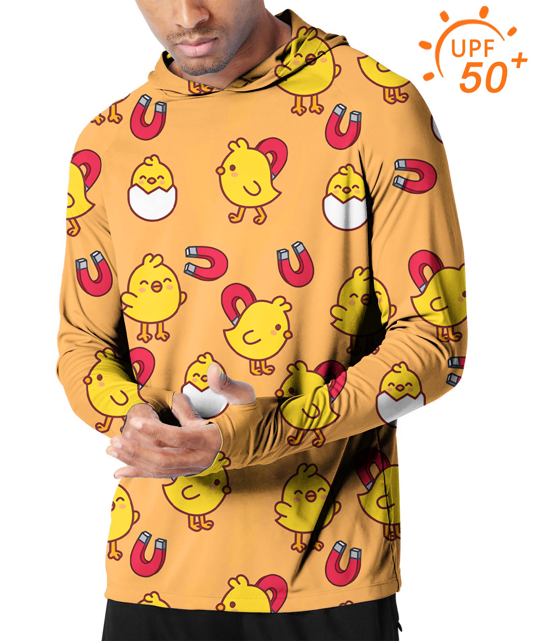 Men's Outdoor Yellow chick Golf Sun Protection Slim Fit hoodies