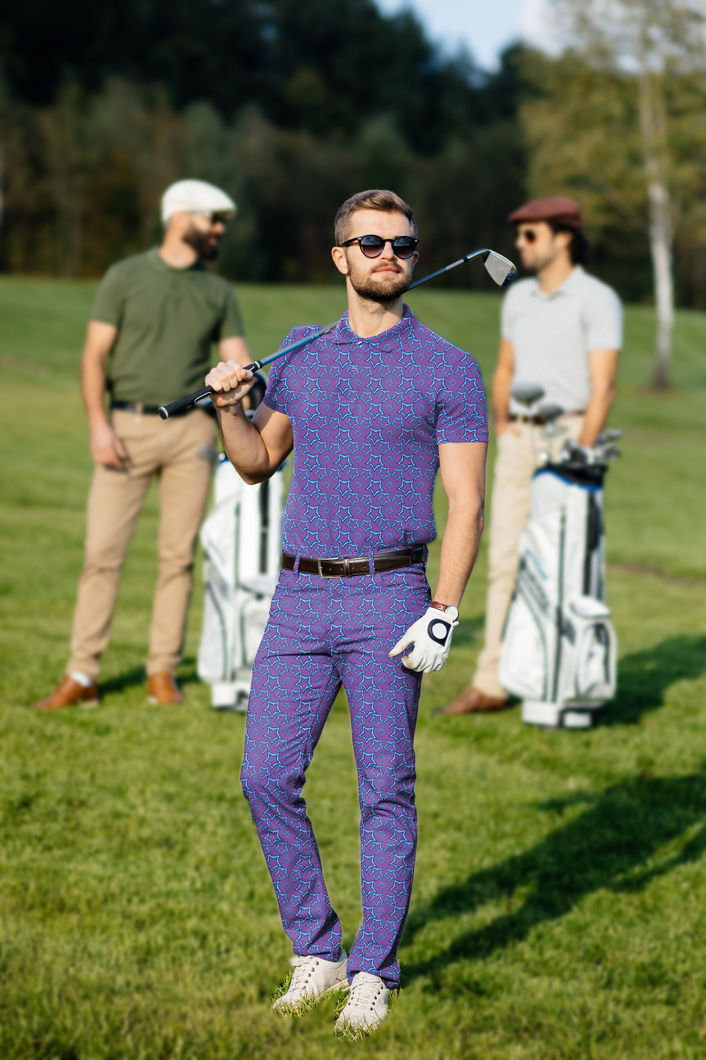 Men's Golf Set Polo+Pants Blue Star Limited Edition