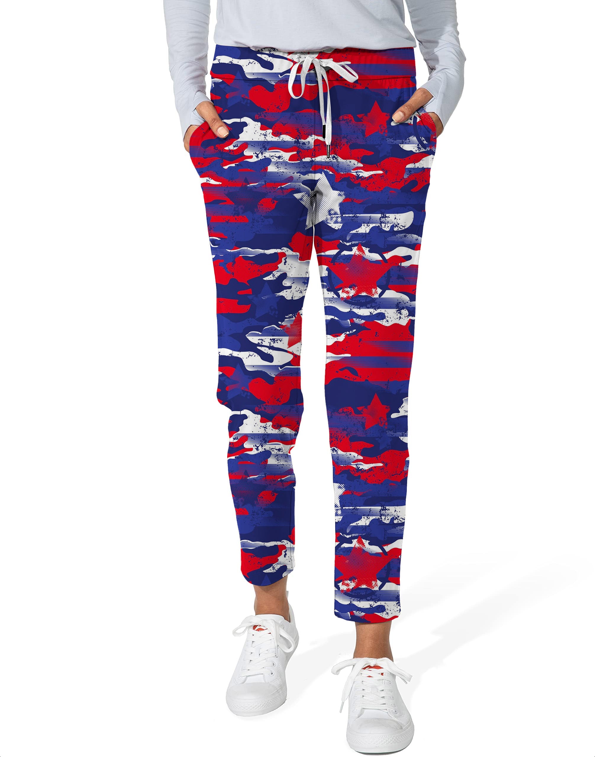 USA camo-Women's 7/8 Stretch Ankle Golf Pants