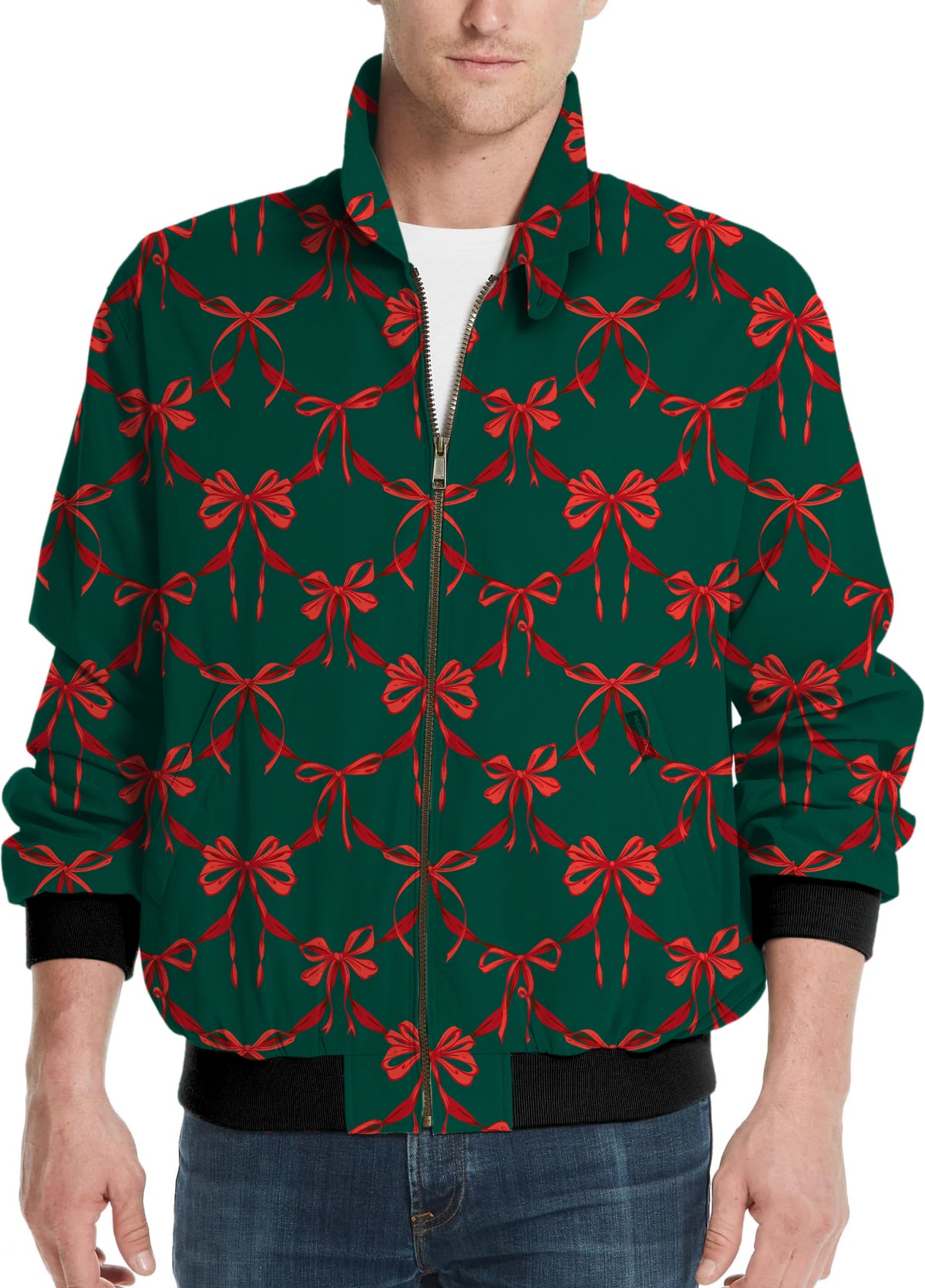 Christmas red knot detail Men's Golf Windbreaker Light Jacket