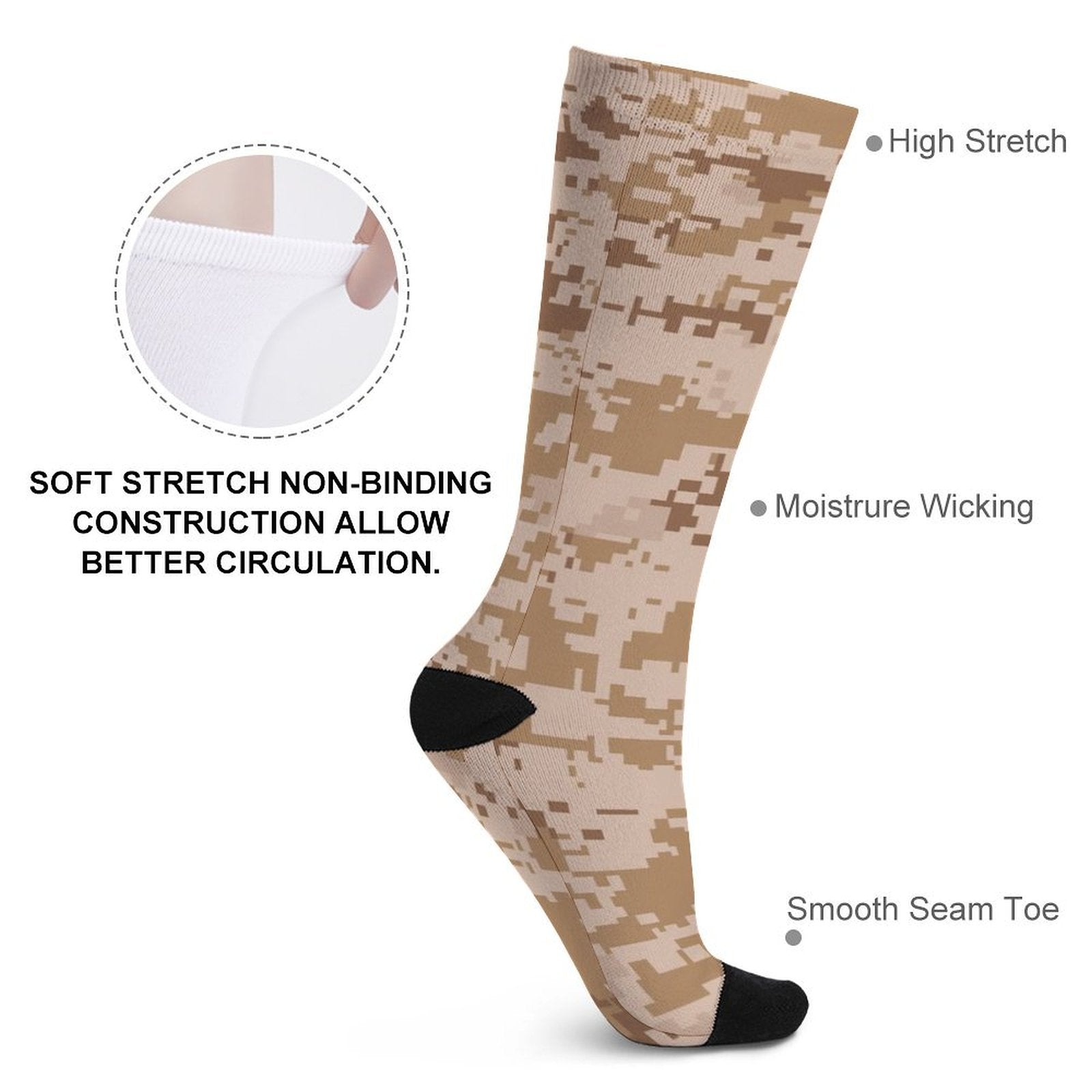 Desert Camo Prined socks Gifts for Men Women