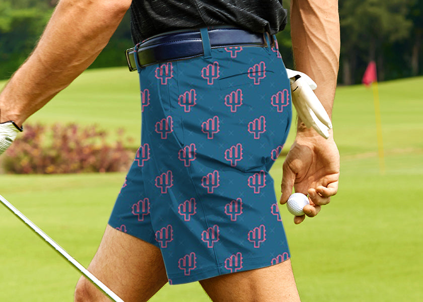Men Cool Cactus Golf Shorts