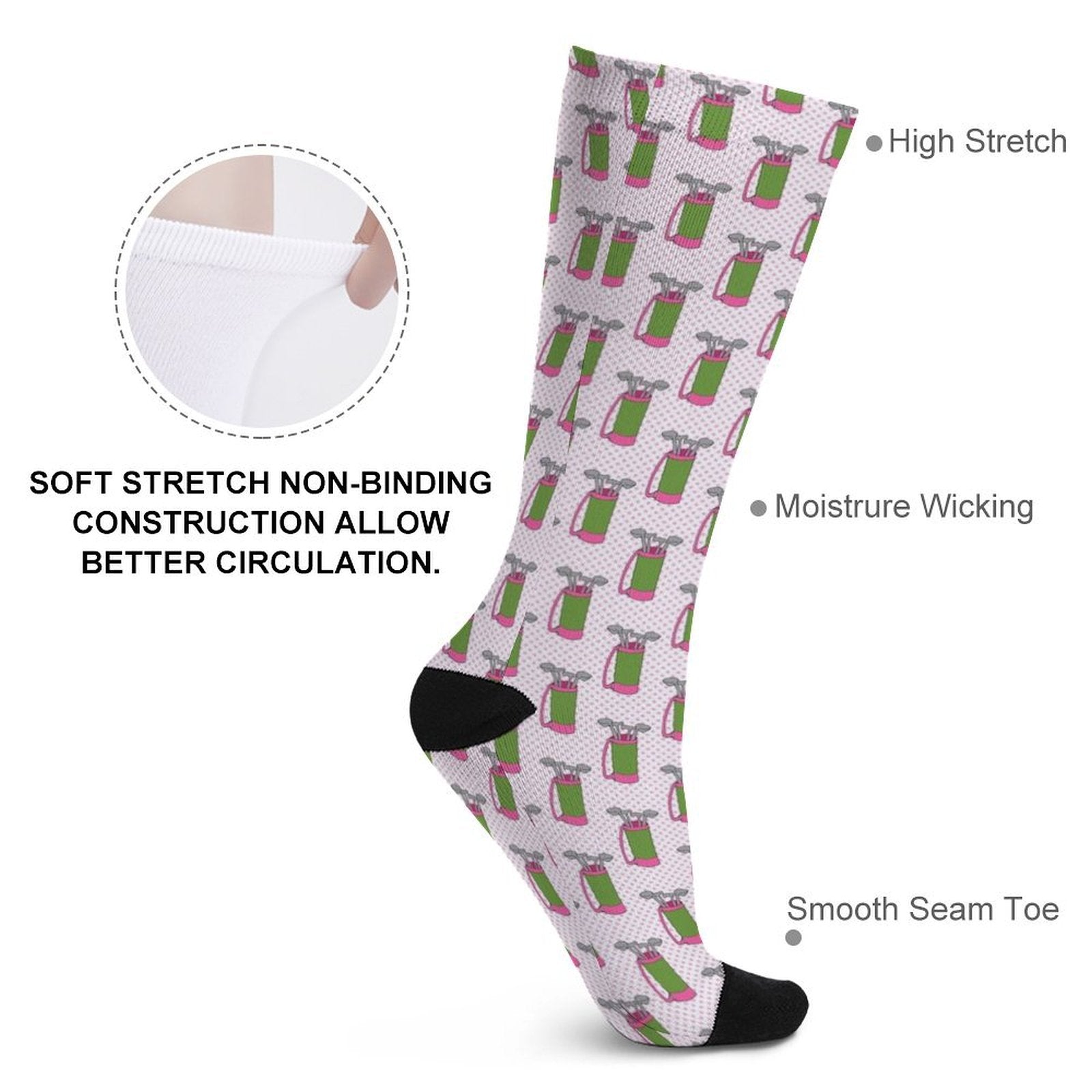 golf bag Prined socks Gifts for Men Women