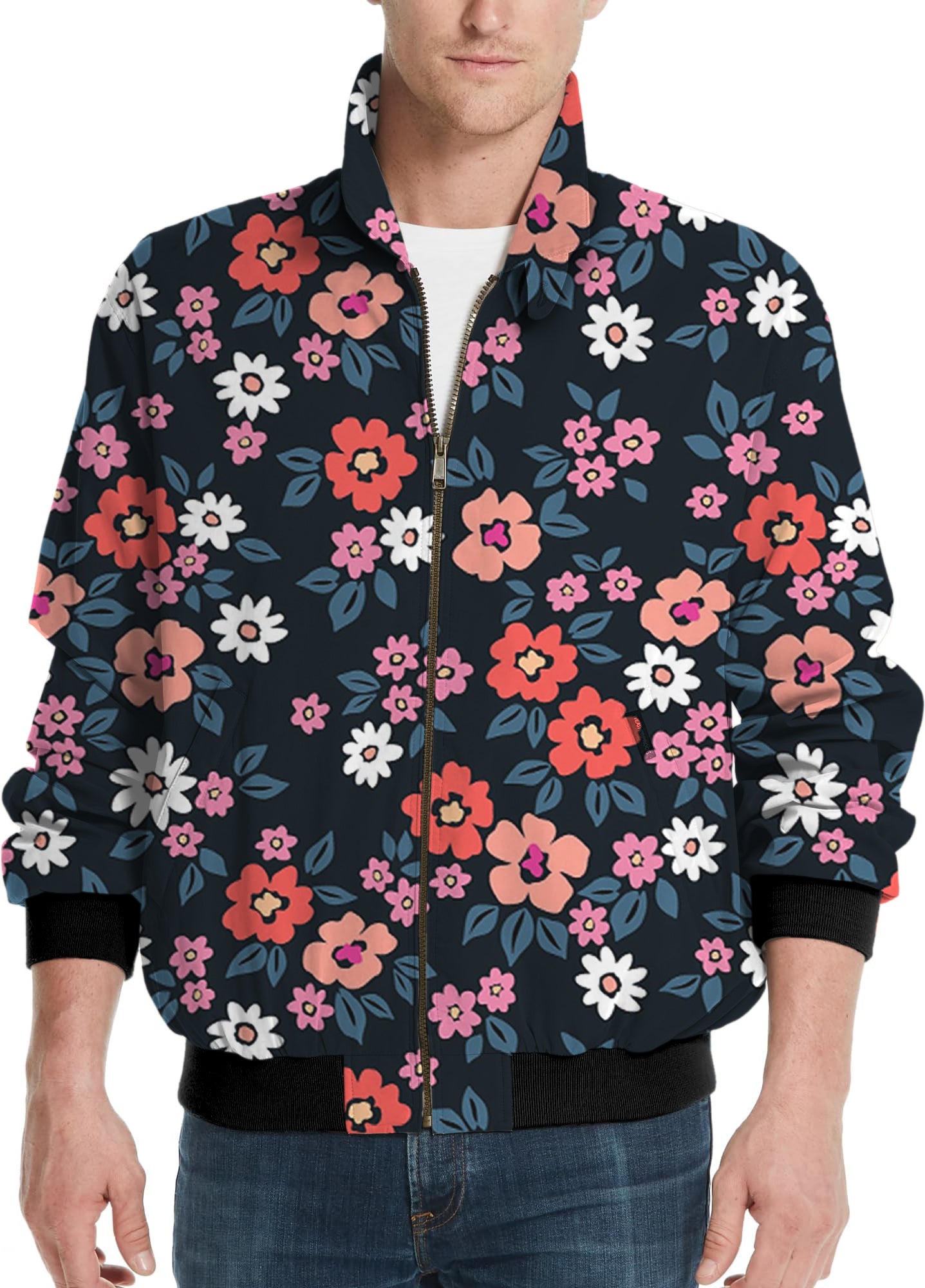 Vintage Floral-Men's Golf Windbreaker Light Jacket